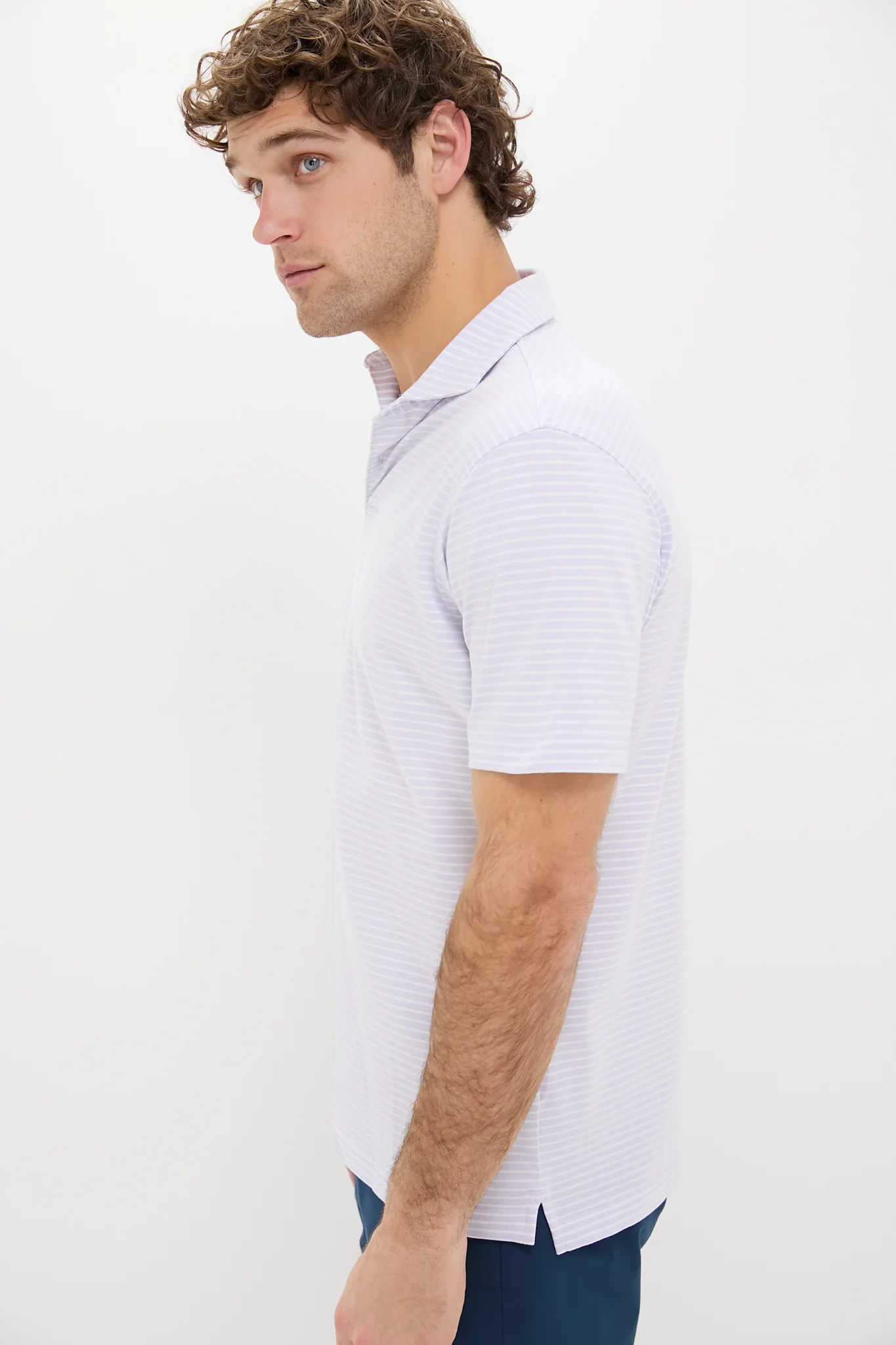 Lavender Moon Albatross Cotton Blend Pique Polo - Image 3