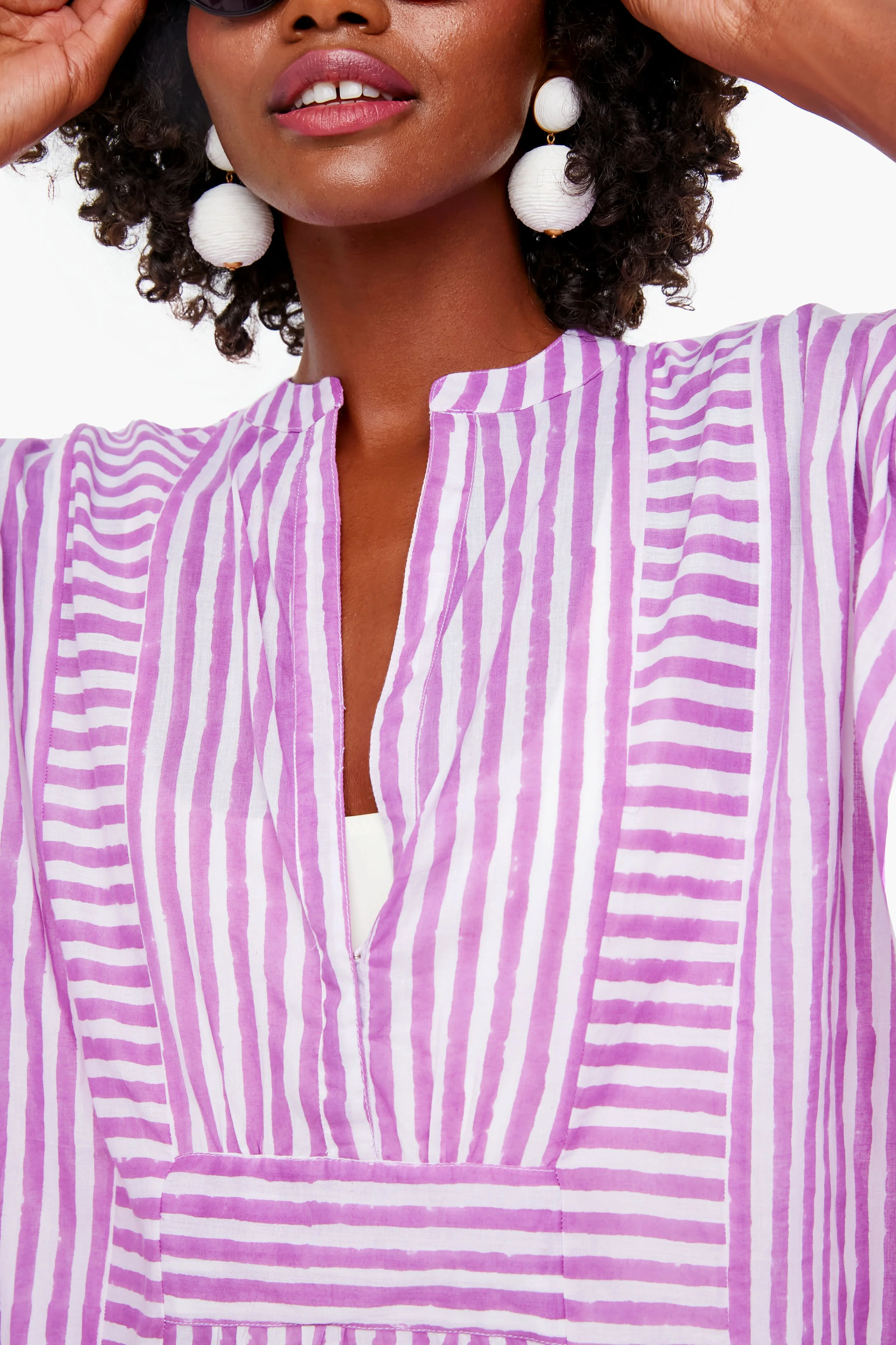 Lavendula Stripe Emerson Short Caftan - Image 5