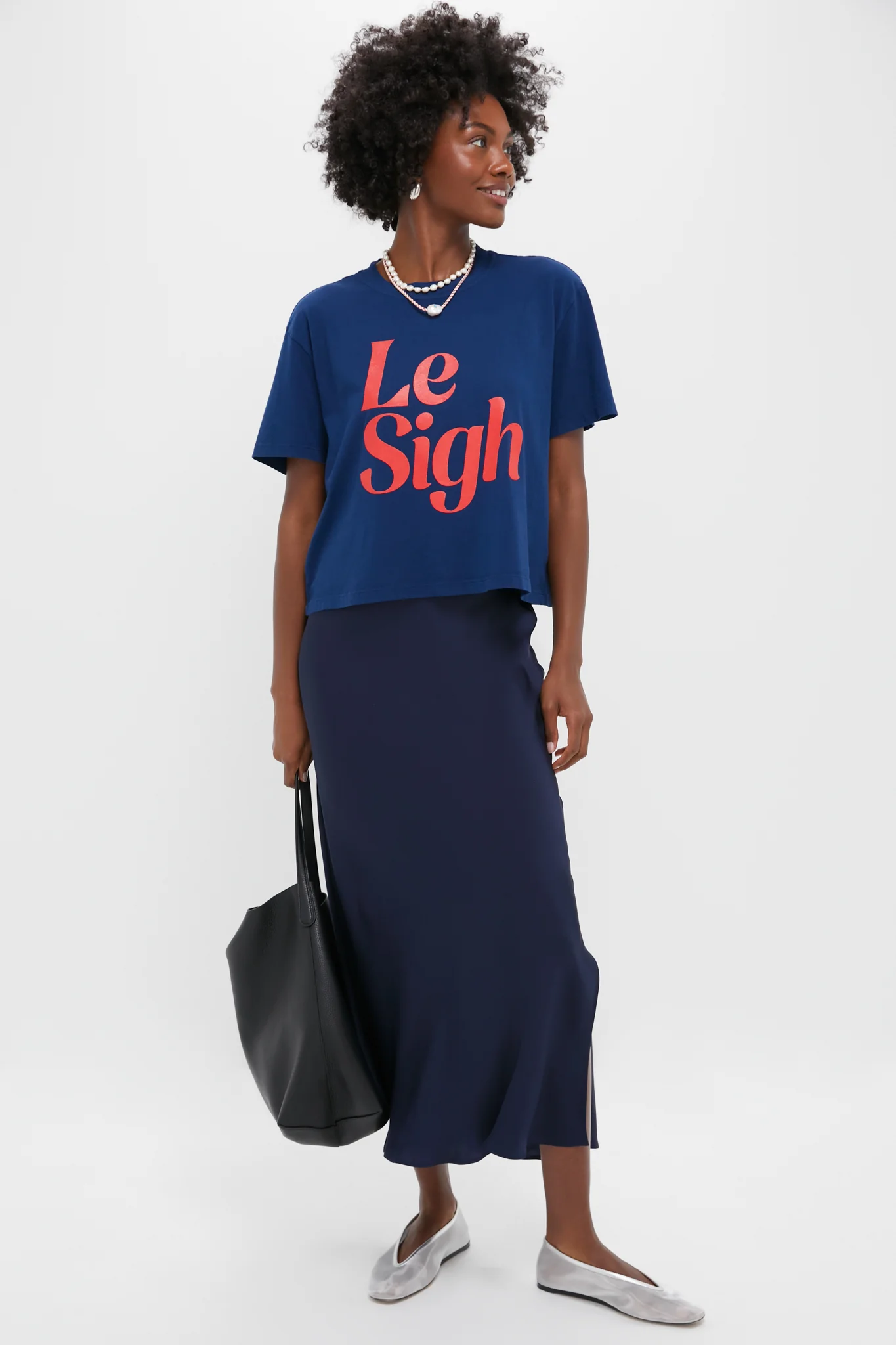 Le Sigh Navy Shrunken Boy Tee - Image 2