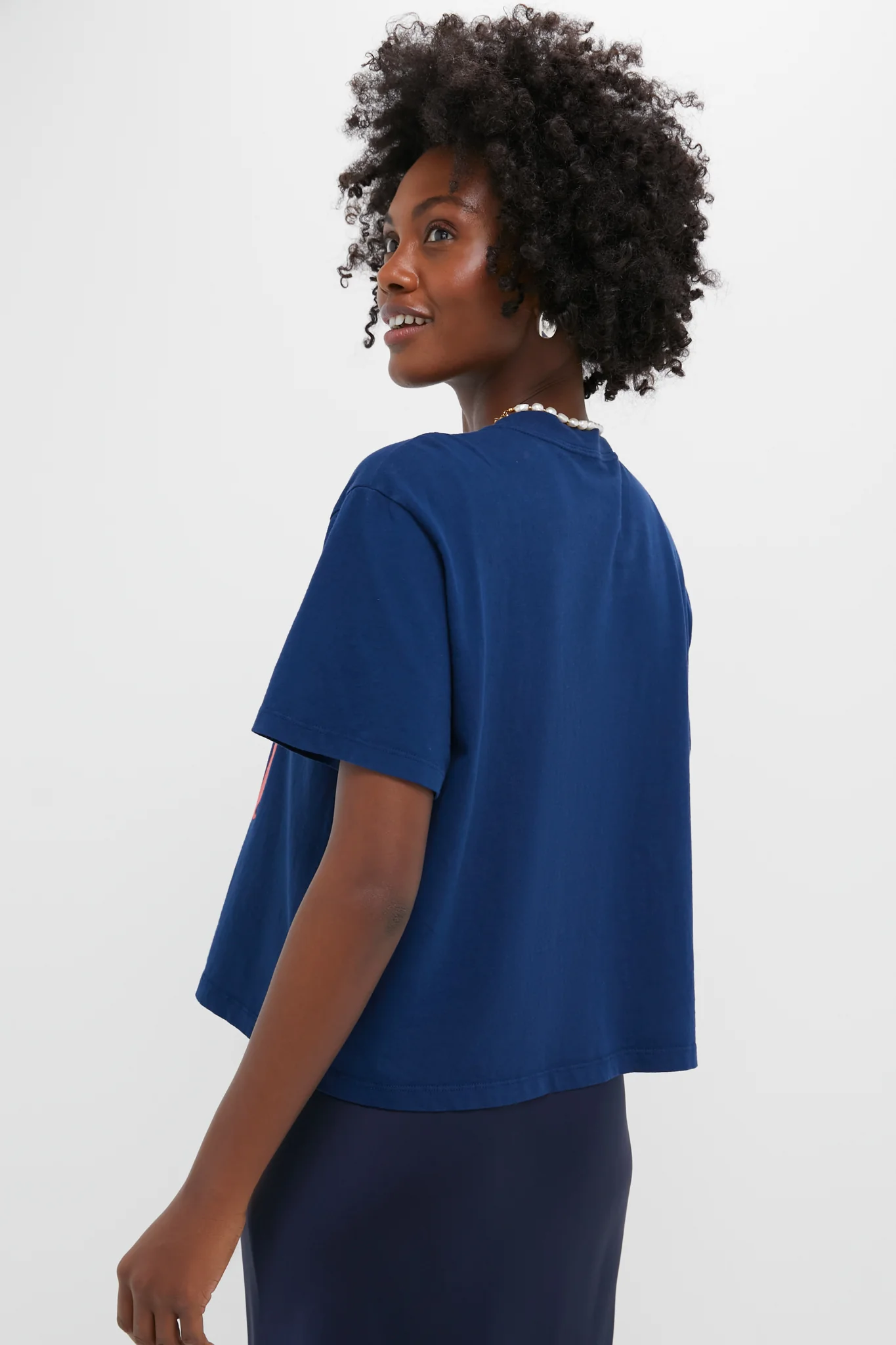 Le Sigh Navy Shrunken Boy Tee - Image 4
