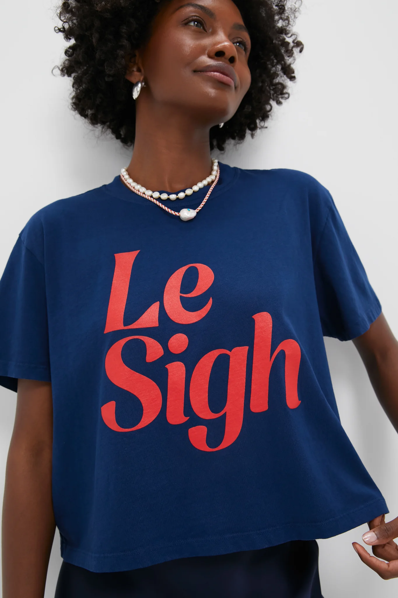Le Sigh Navy Shrunken Boy Tee - Image 5
