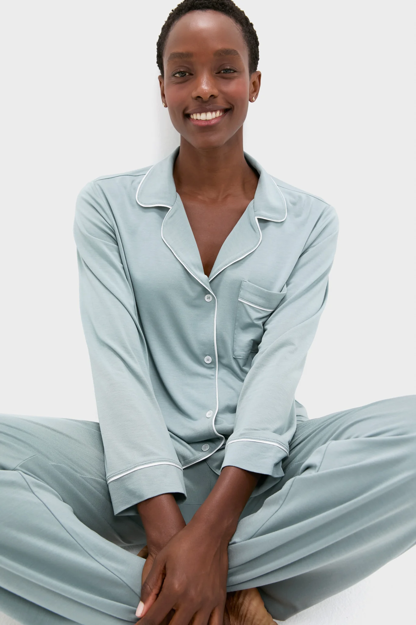 Lead and Ivory Gisele Long PJ Set - Image 2