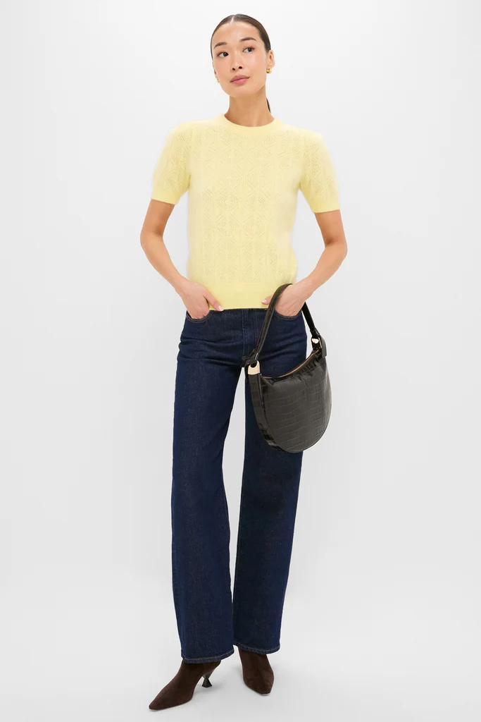 Lemongrass Brushed Merino Wool Puff Sleeve Lexie Sweater - Image 2