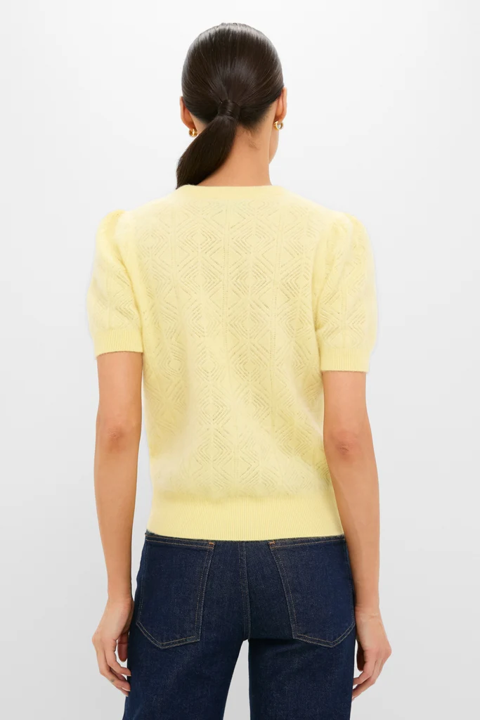 Lemongrass Brushed Merino Wool Puff Sleeve Lexie Sweater - Image 4