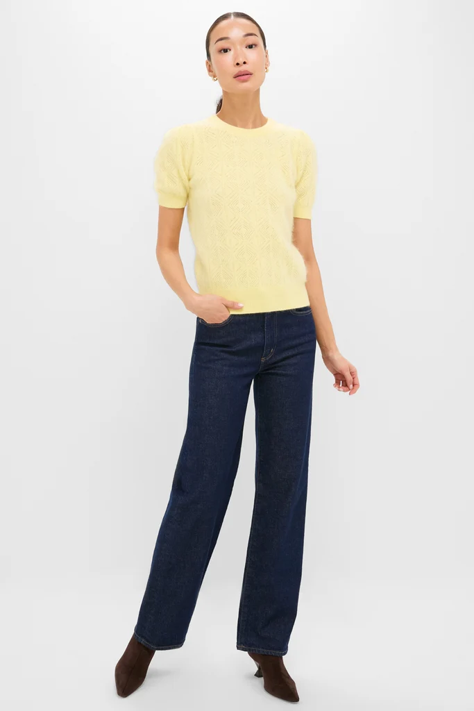 Lemongrass Brushed Merino Wool Puff Sleeve Lexie Sweater - Image 6
