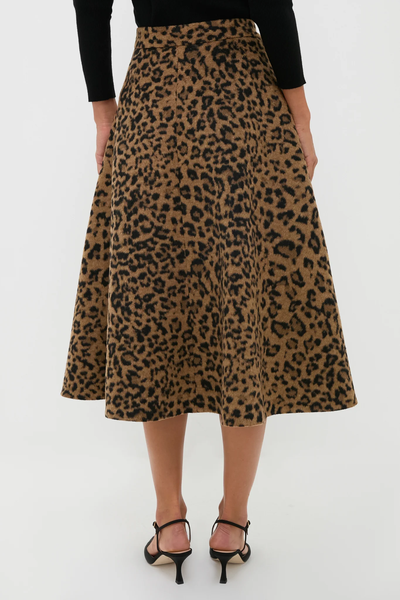 Leopard Brushed Wool Andrea Circle Skirt - Image 4