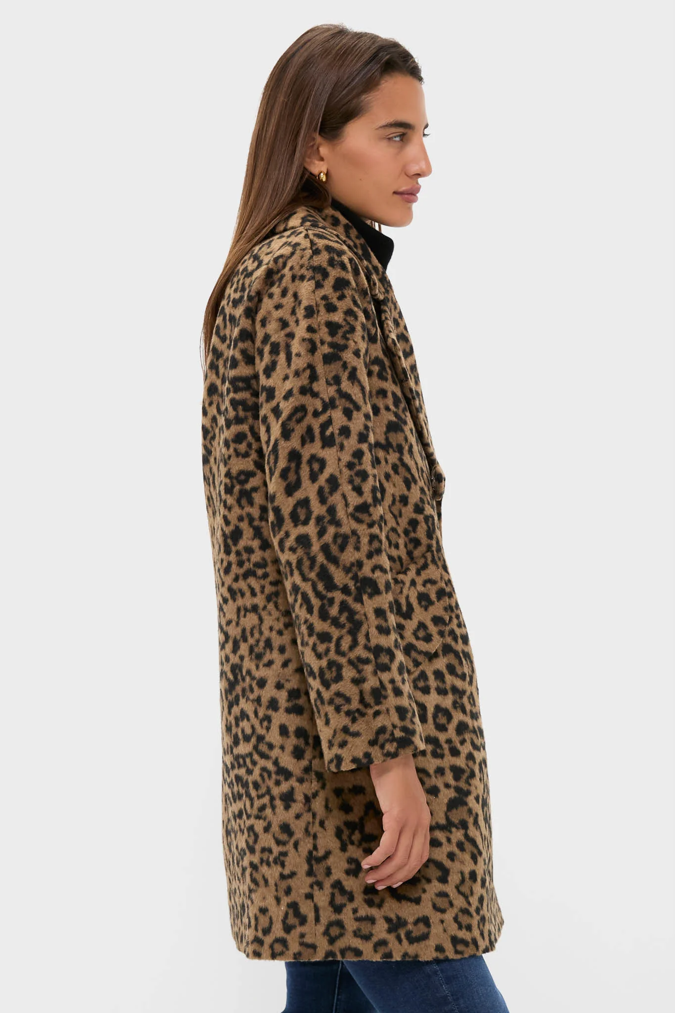 Leopard Brushed Wool Harley Peacoat - Image 3
