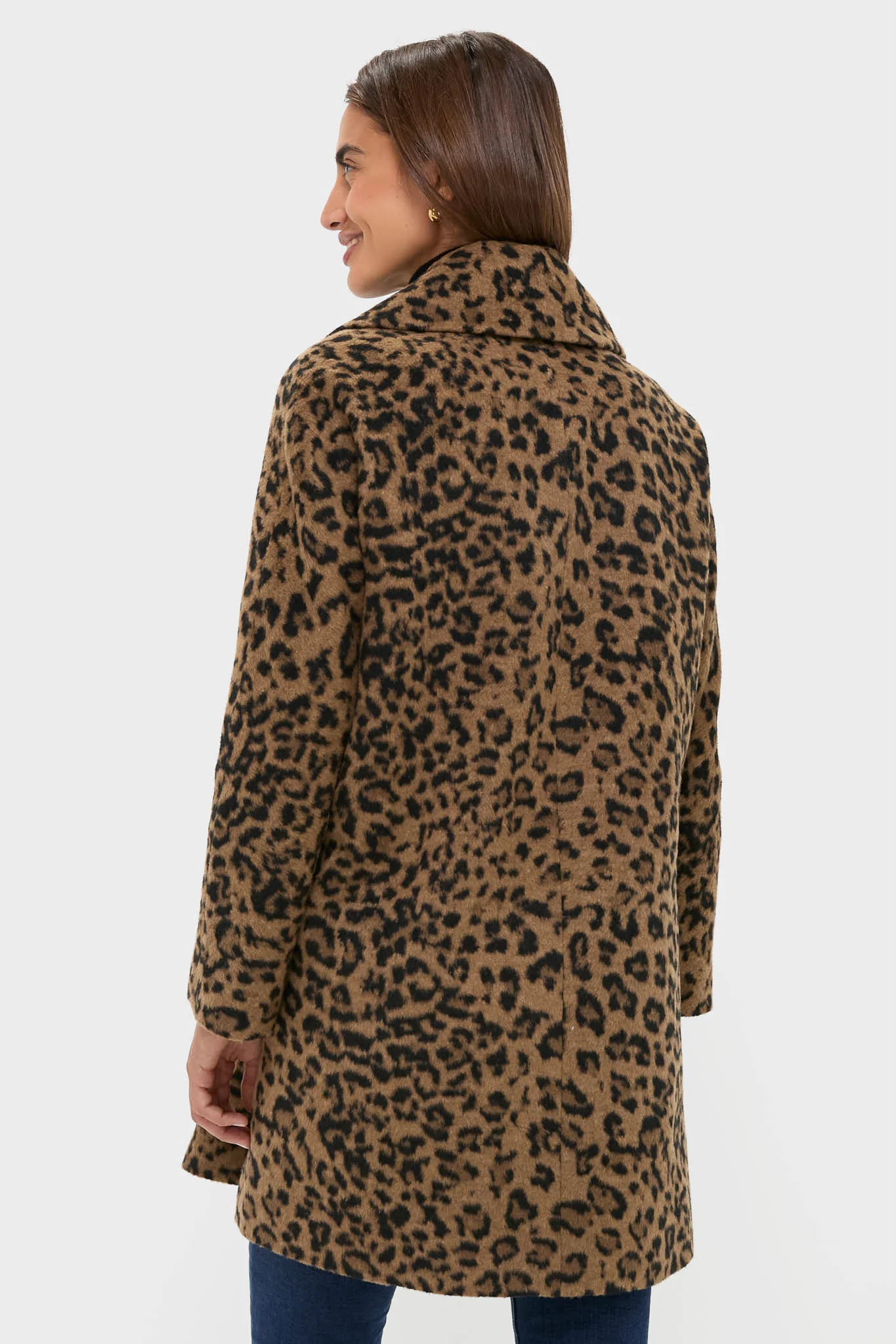 Leopard Brushed Wool Harley Peacoat - Image 4