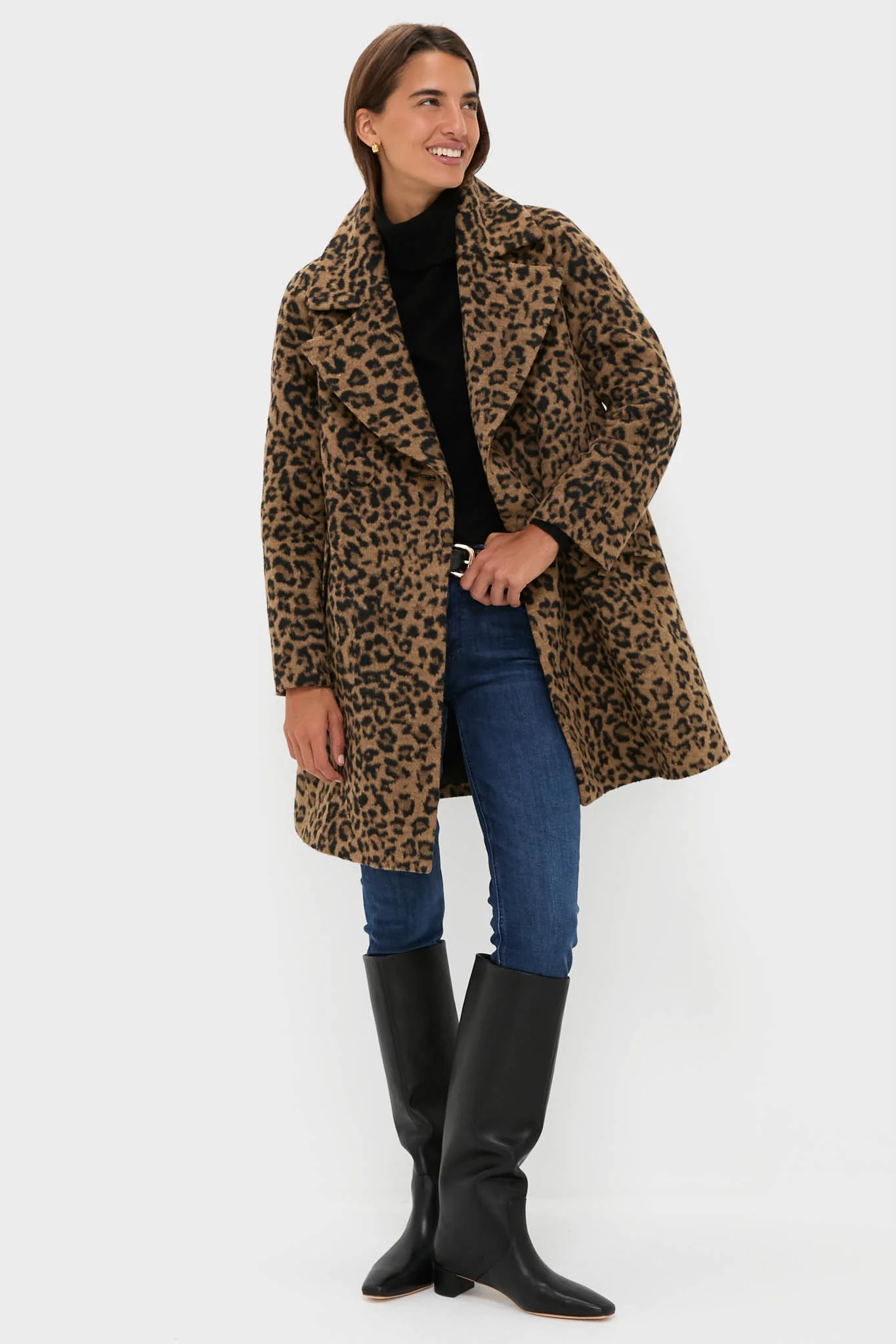 Leopard Brushed Wool Harley Peacoat - Image 5