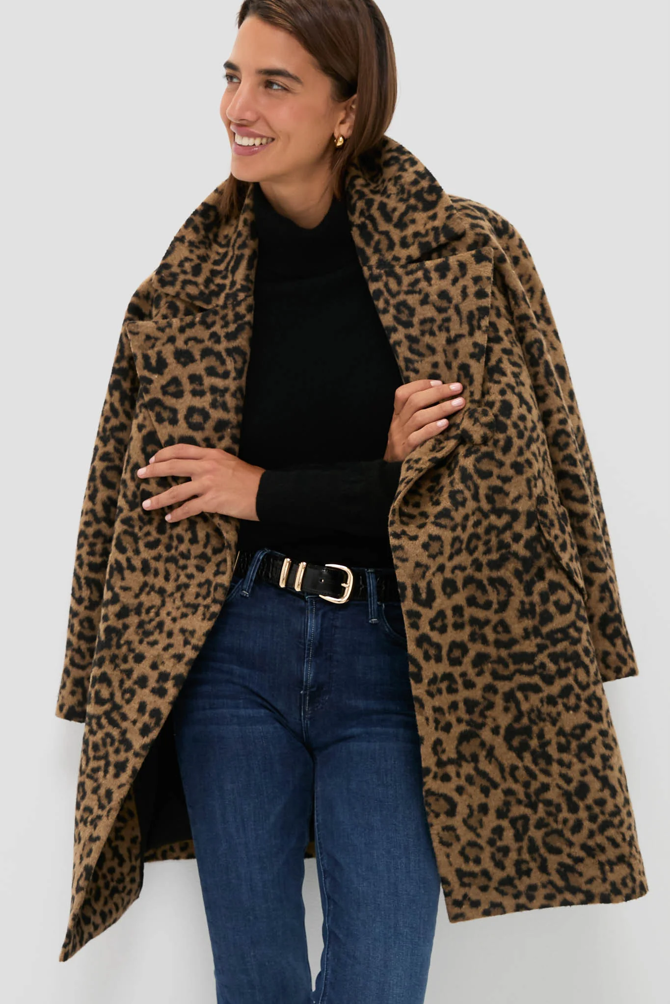 Leopard Brushed Wool Harley Peacoat - Image 6