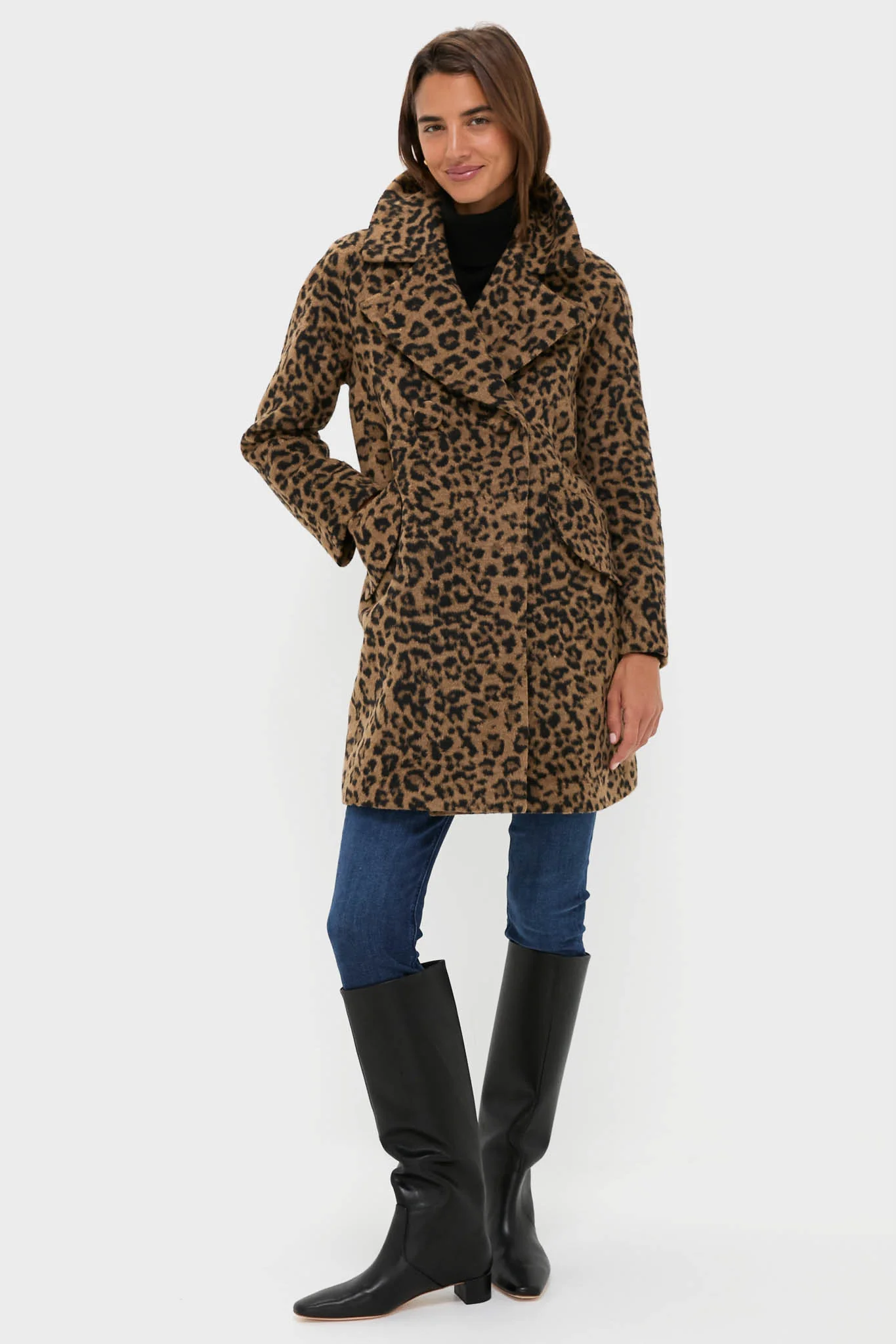 Leopard Brushed Wool Harley Peacoat - Image 7