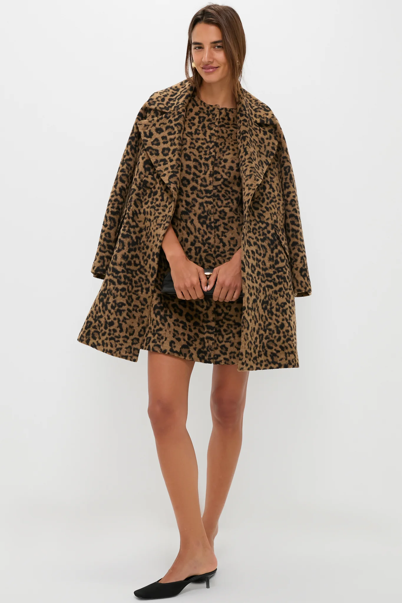 Leopard Brushed Wool Sleeveless Rhoda Dress - Image 7