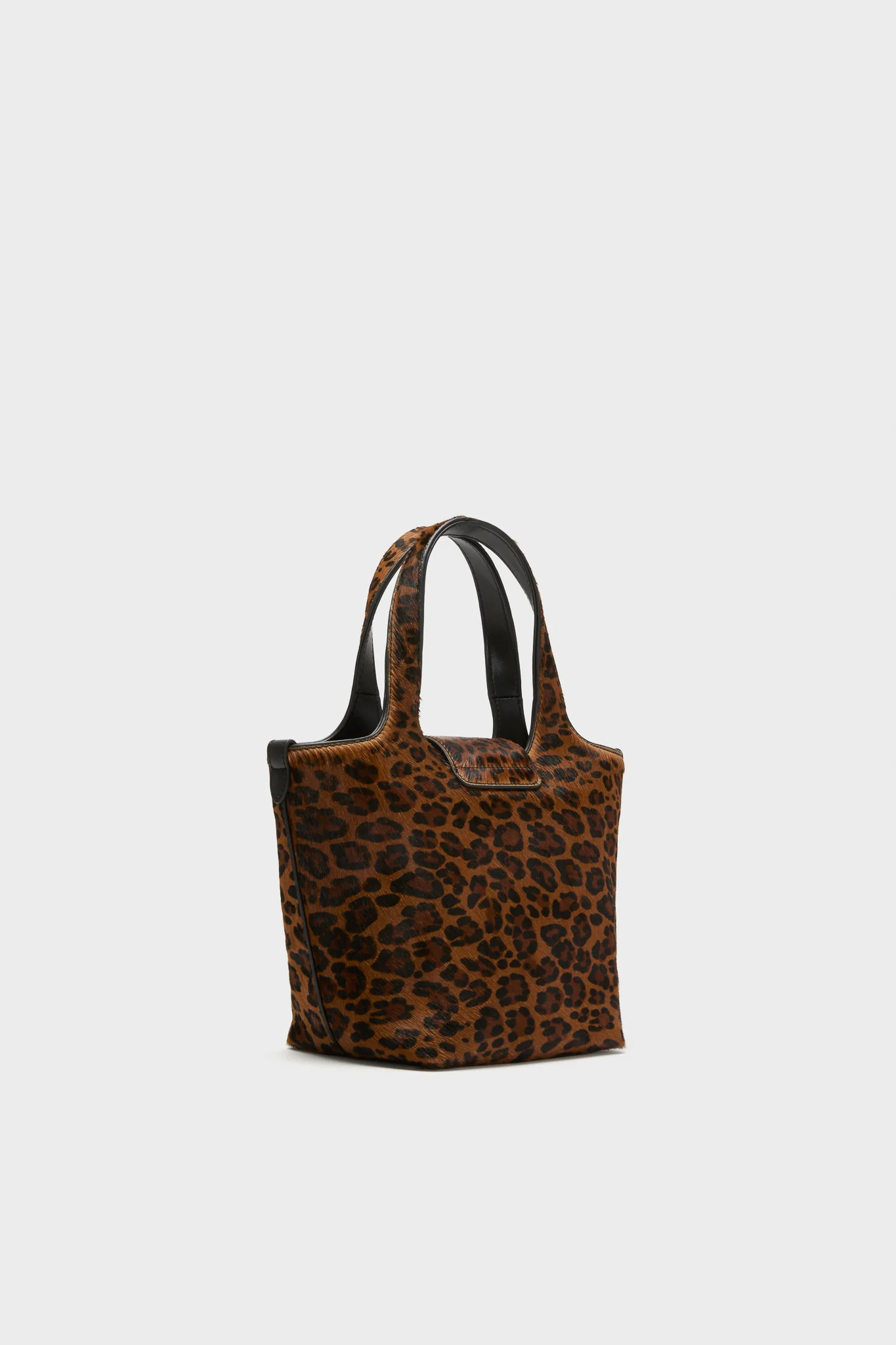 Leopard Pony Hair Mini Market Tote - Image 4
