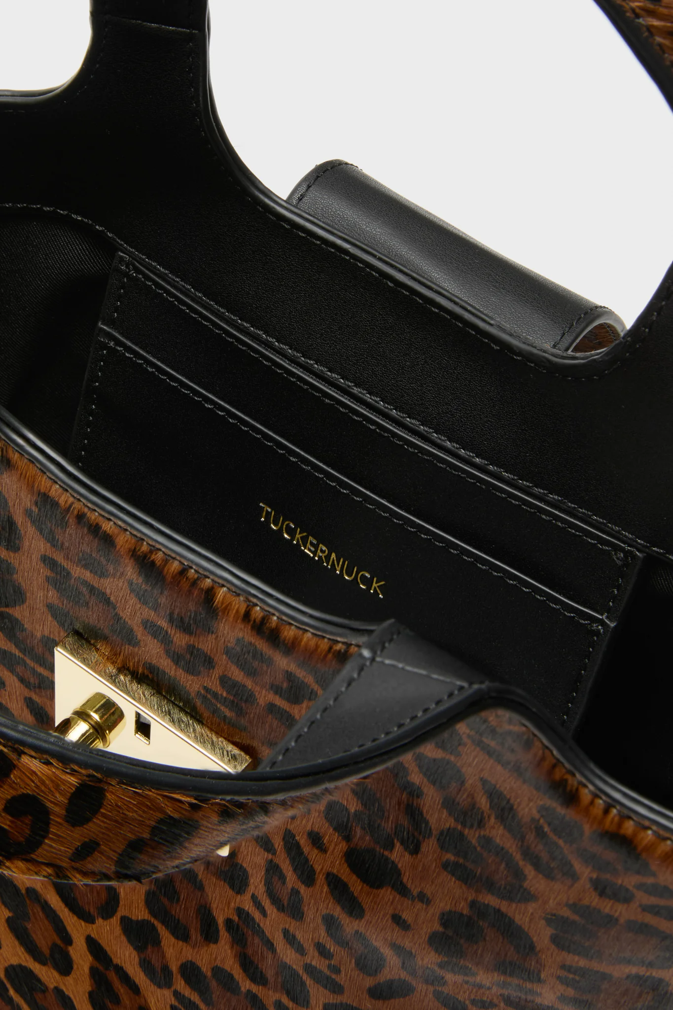 Leopard Pony Hair Mini Market Tote - Image 5