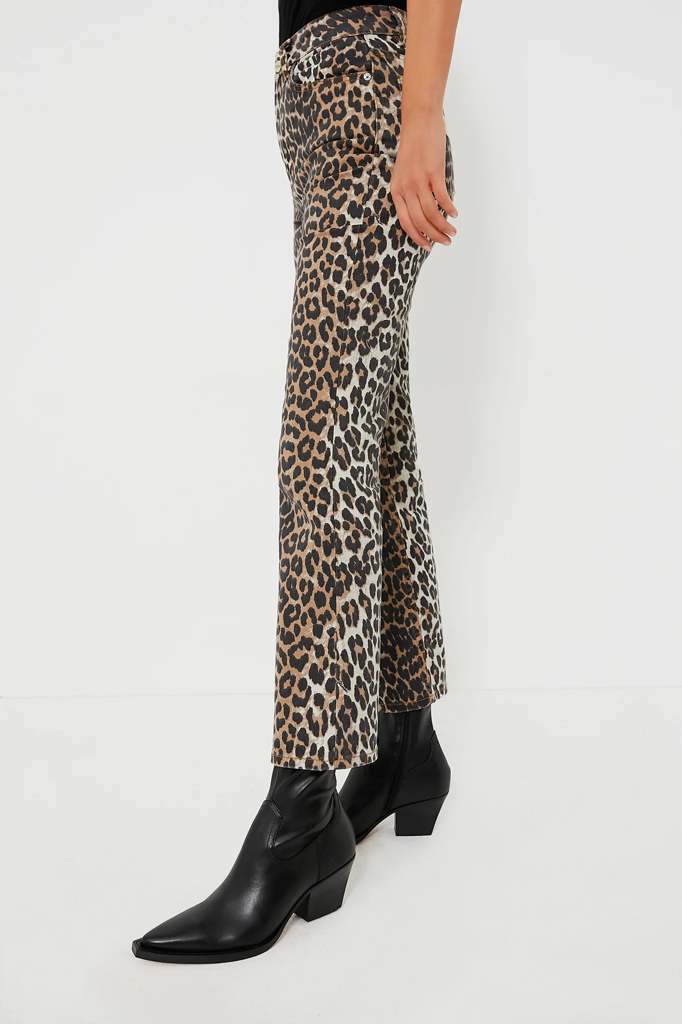 Leopard Print Denim Betzy Cropped - Image 3
