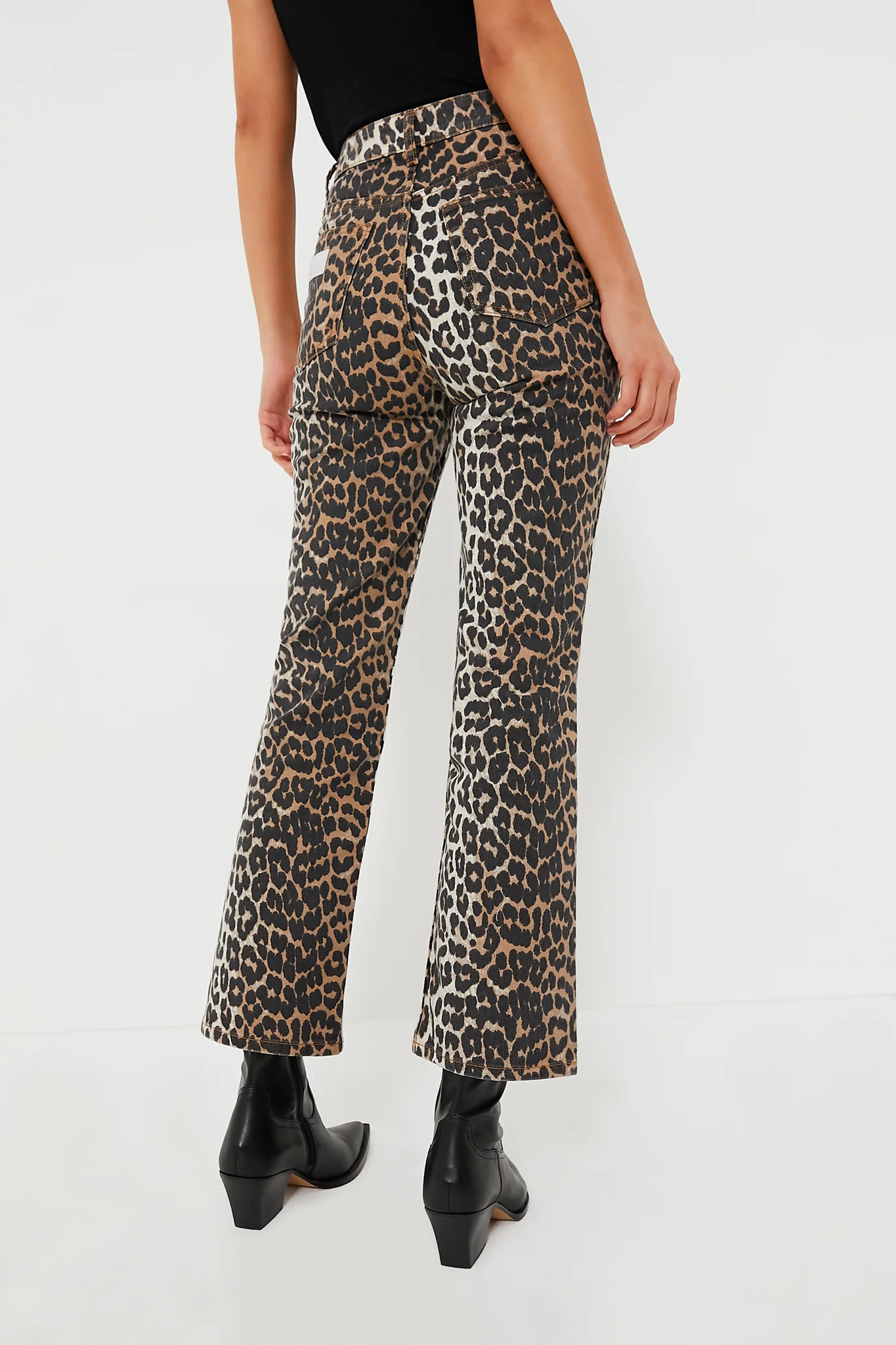 Leopard Print Denim Betzy Cropped - Image 4