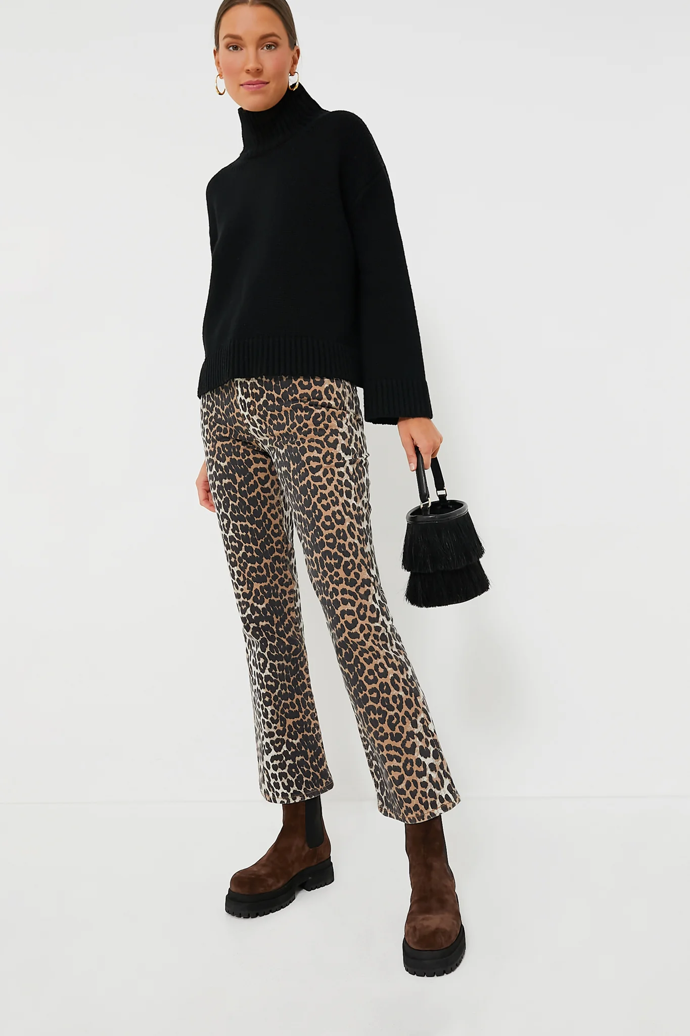 Leopard Print Denim Betzy Cropped - Image 6
