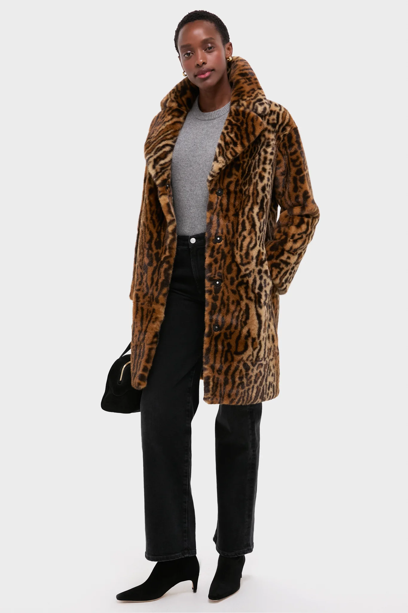 Leopard Print Faux Fur Camille Cocoon Coat - Image 2
