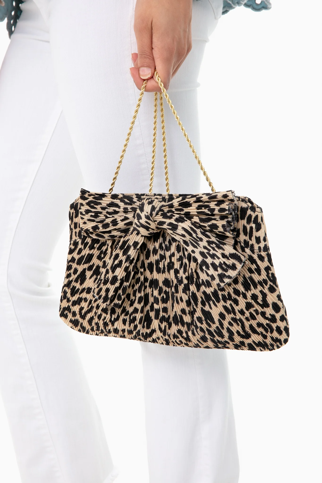 Leopard Rayne Pleated Frame Clutch - Image 2