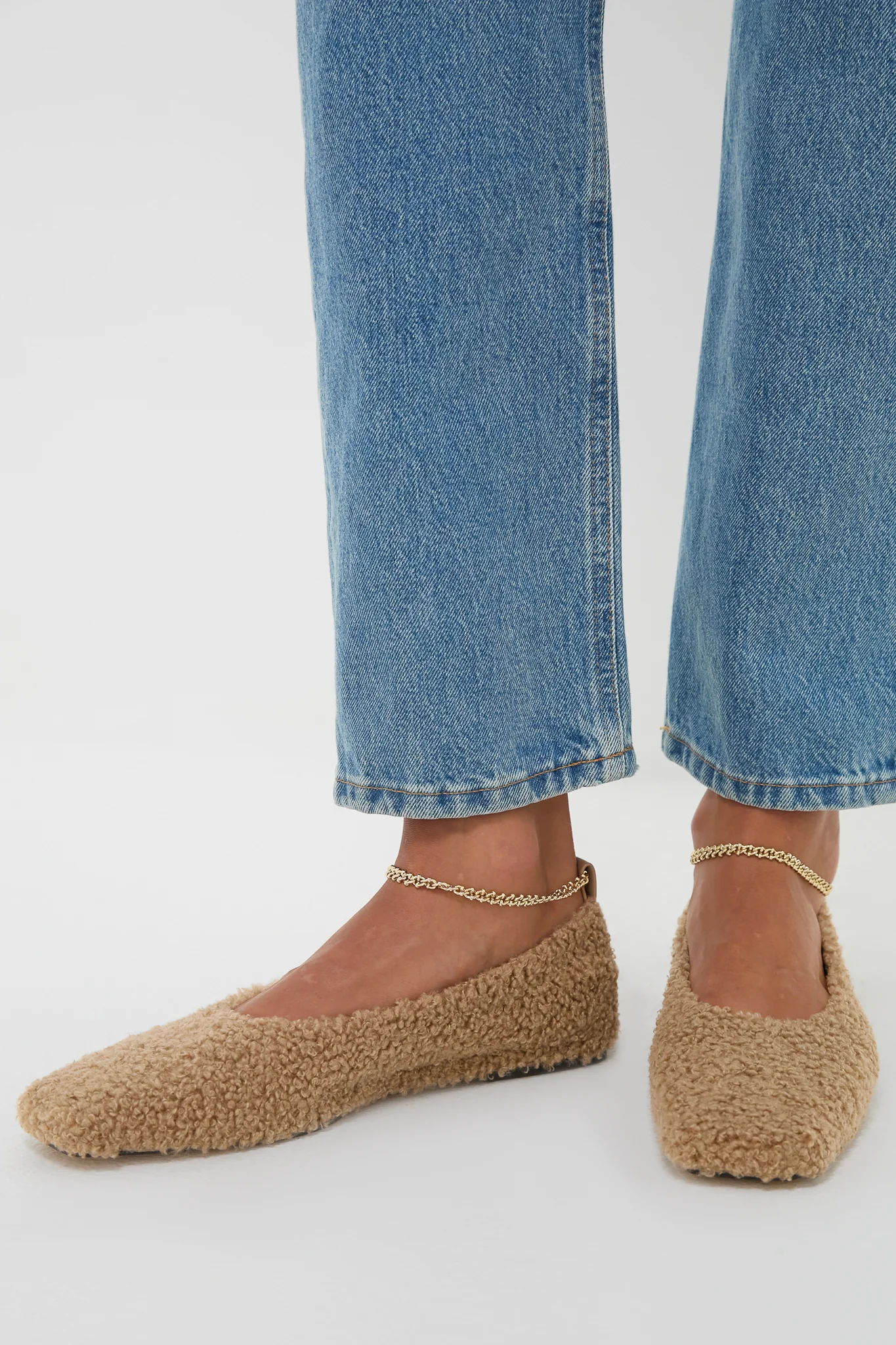 Light Beige Teddy Augusta Ballet Flats - Image 2