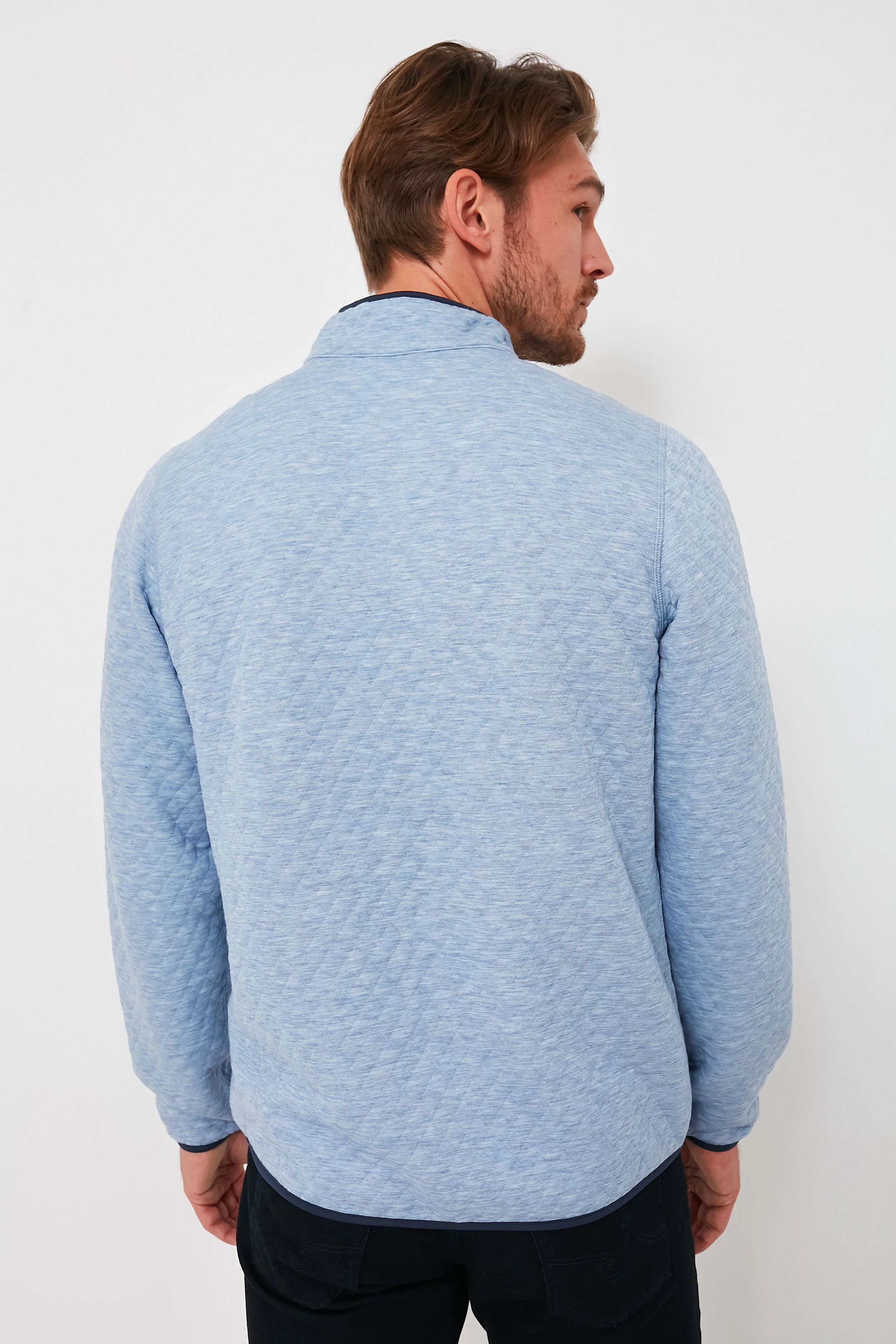 Light Blue Charcoal Heather Corbet Reversible Pullover - Image 4