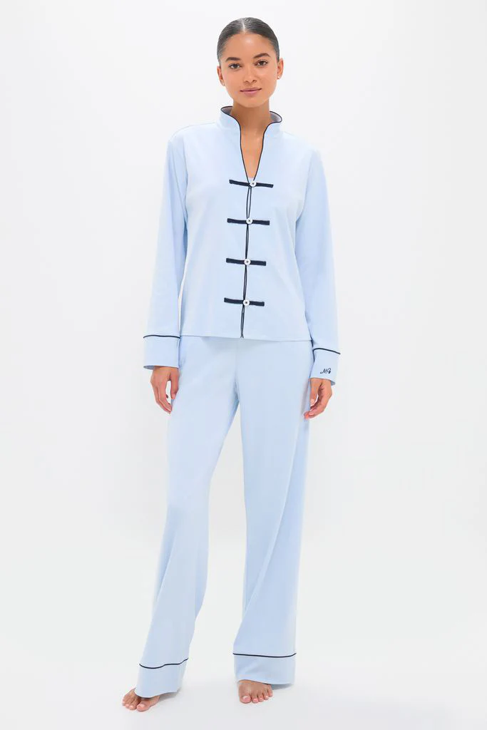 Light Blue Pima Cotton Wilford Women's Pajama Set
