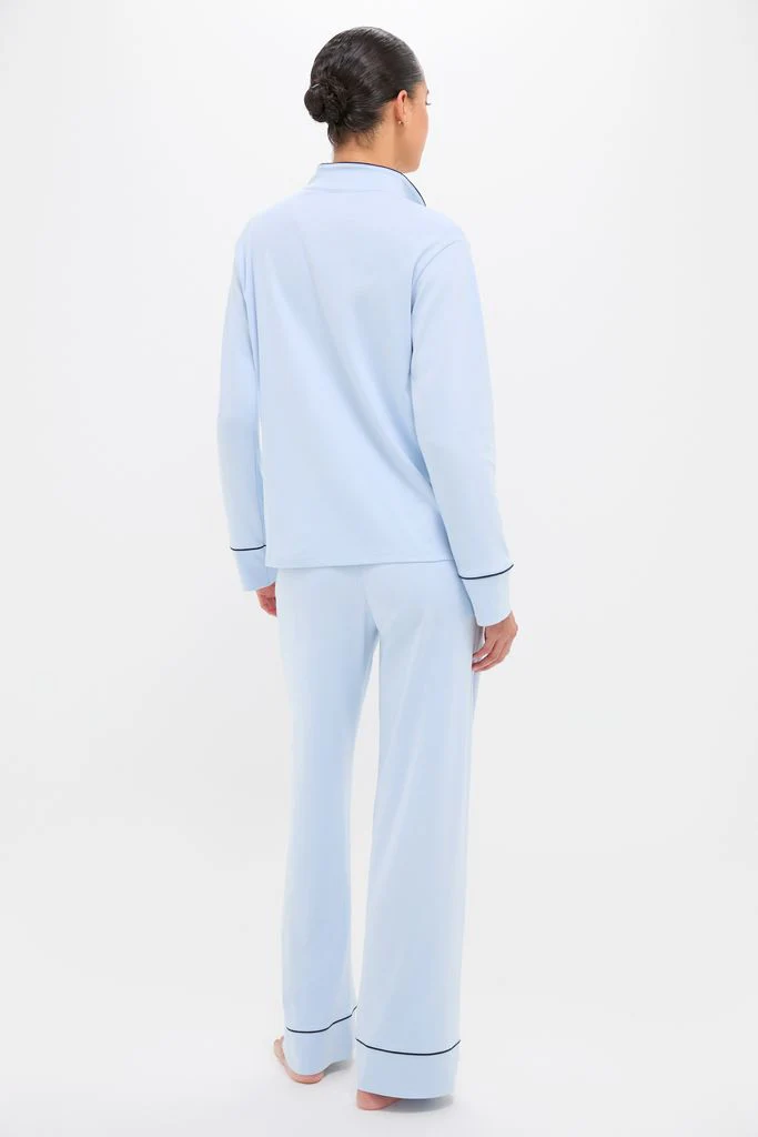 Light Blue Pima Cotton Wilford Women's Pajama Set - Image 4