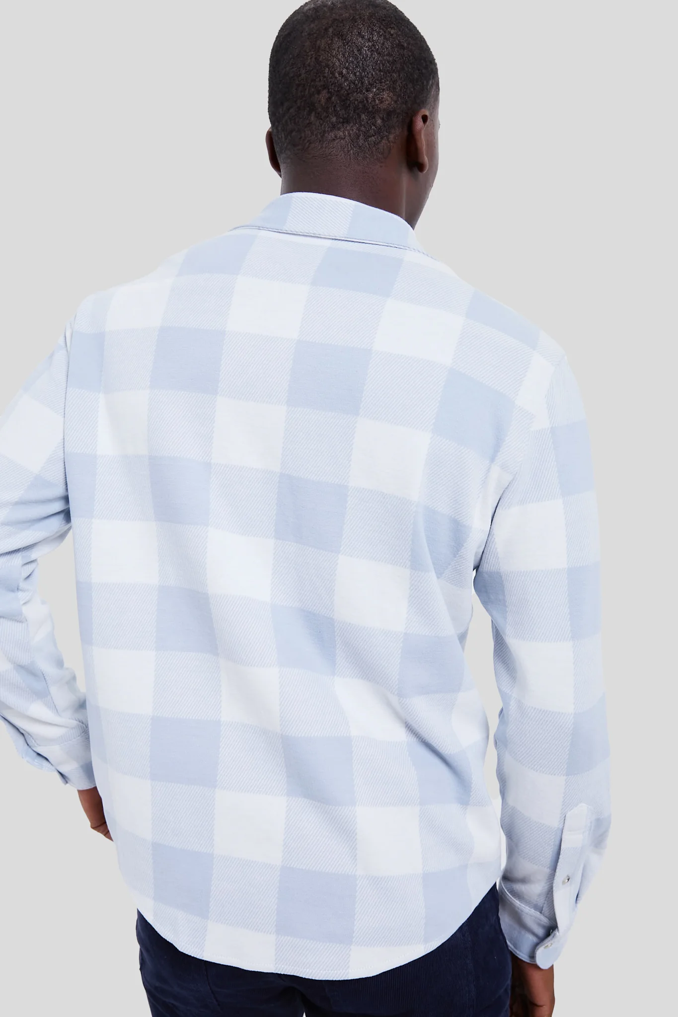 Light Blue Plaid Dunewood Stretch Flannel - Image 4