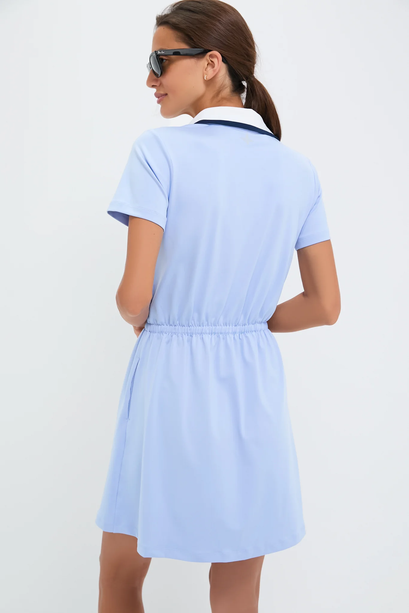 Light Blue Short Sleeve Performance Jersey Alcott Golf Dress - Image 4