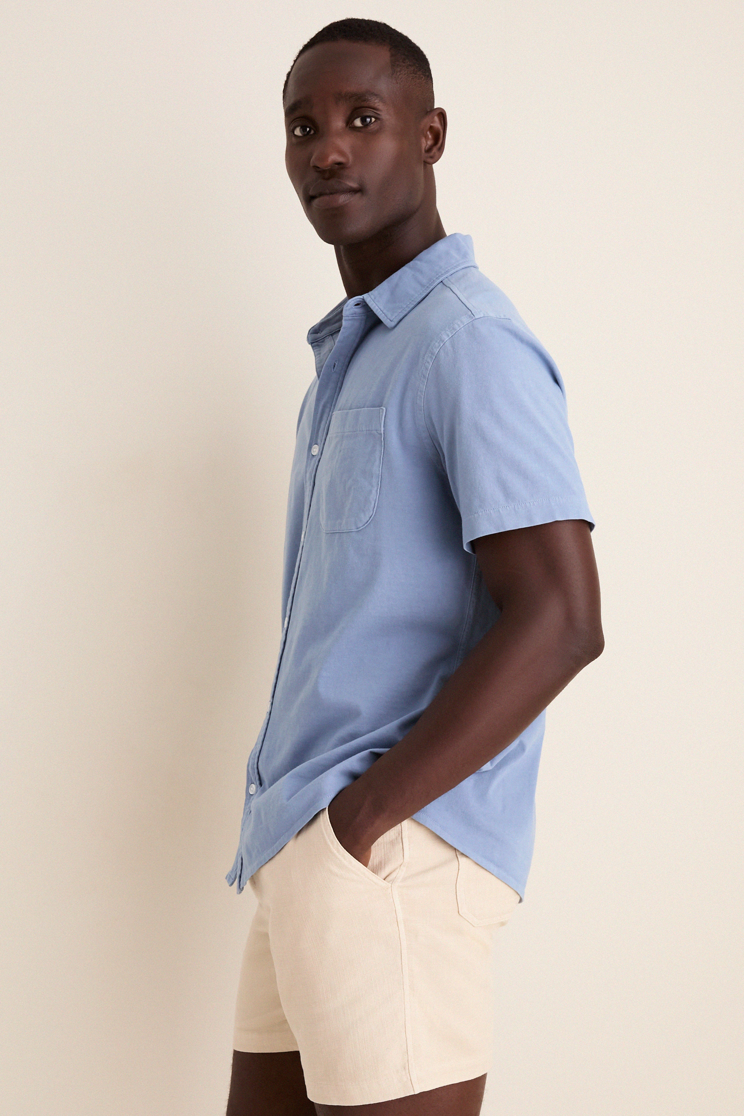 Light Blue Short Sleeve Saltaire Shirt - Image 3