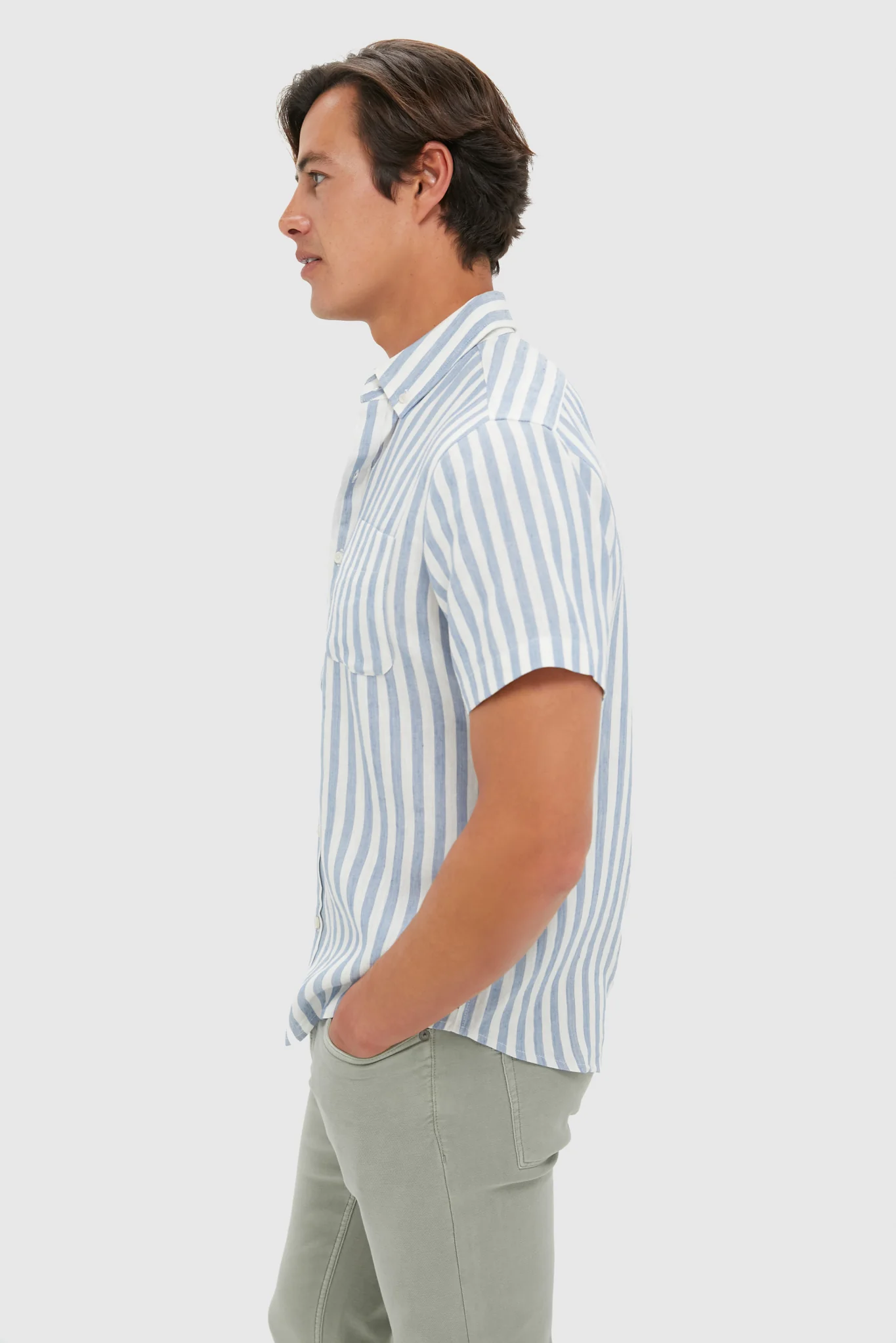 Light Blue Stripe Costa Shirt - Image 3