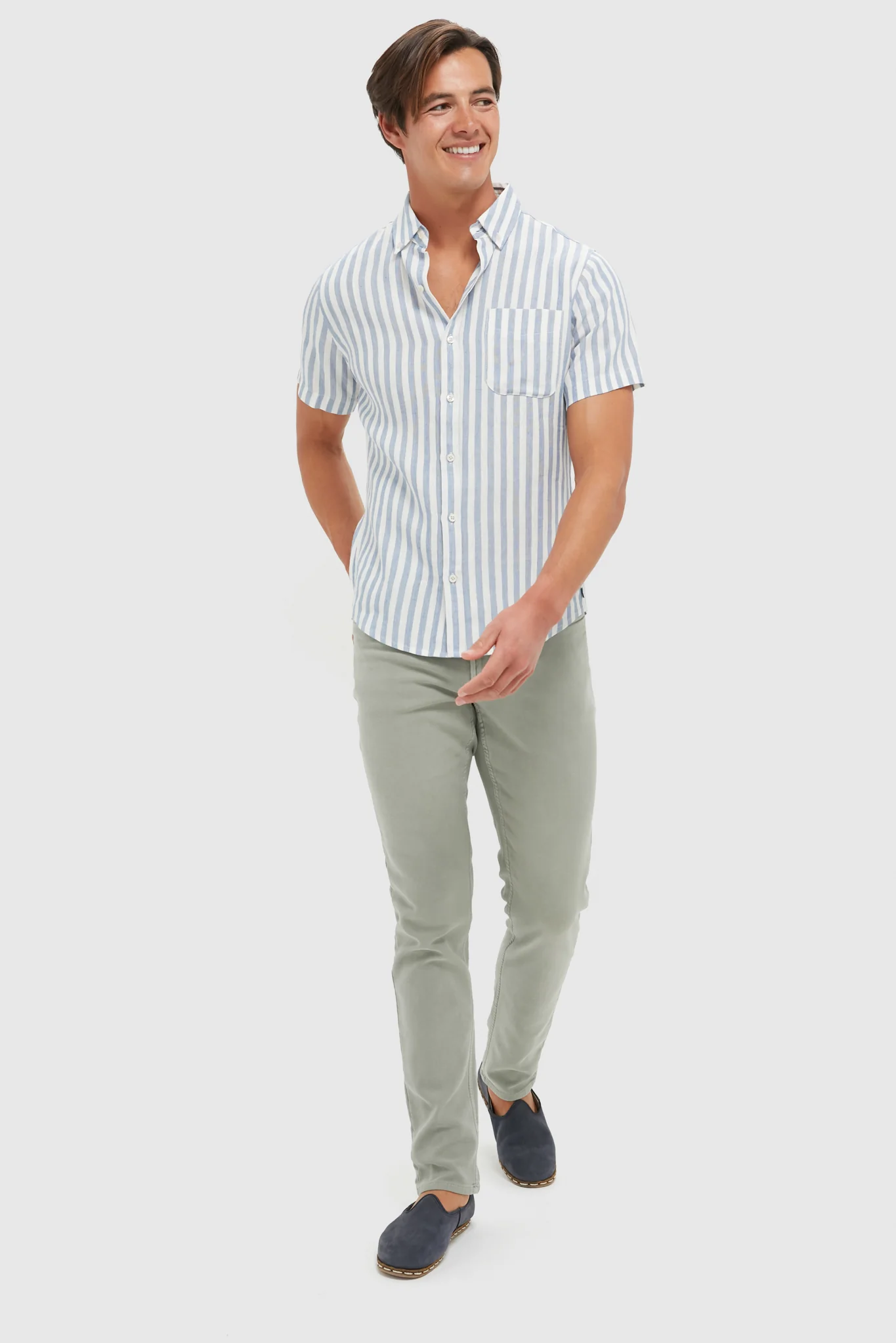 Light Blue Stripe Costa Shirt - Image 6
