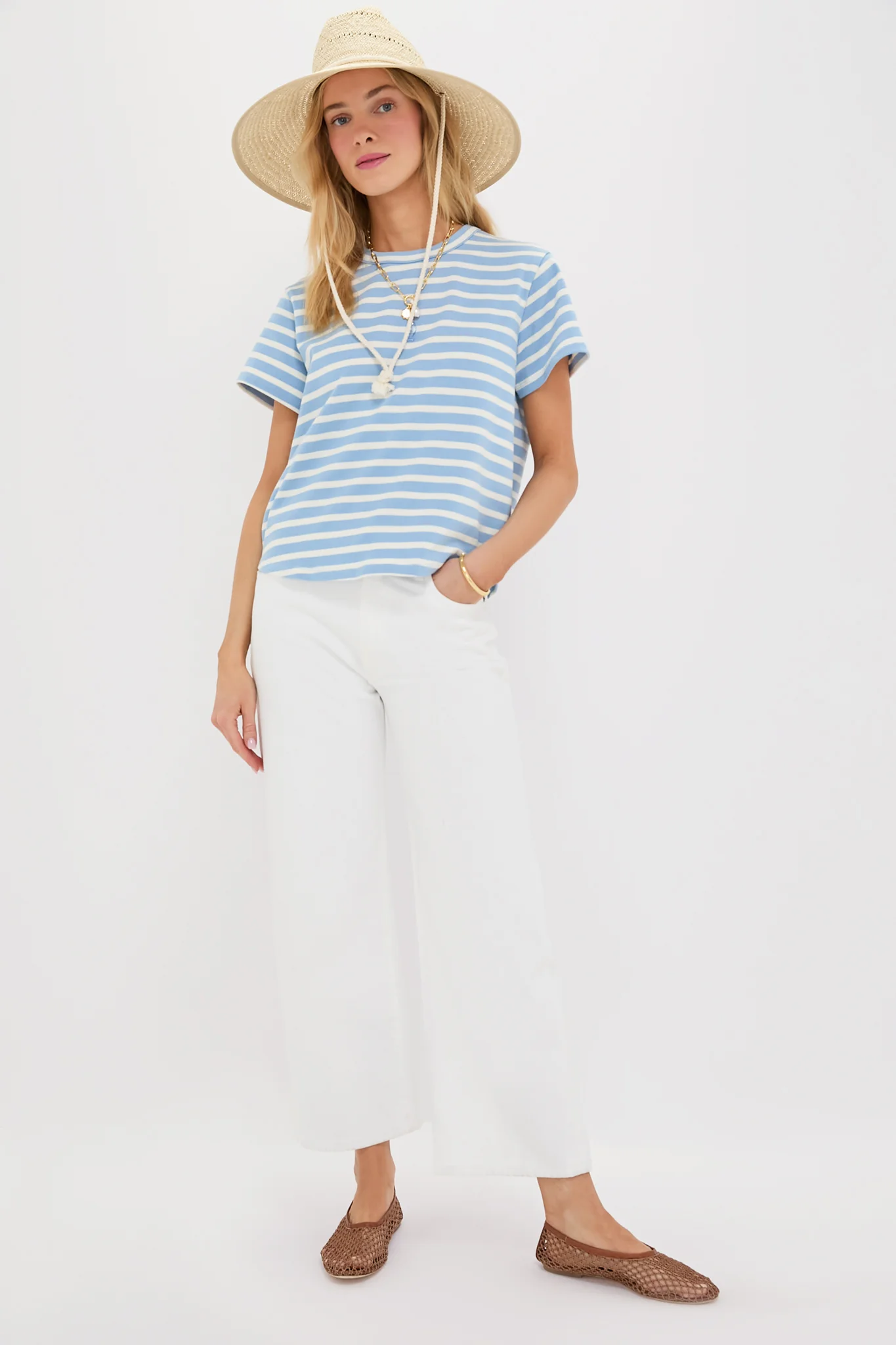Light Blue Stripe Parker Classic Tee - Image 5