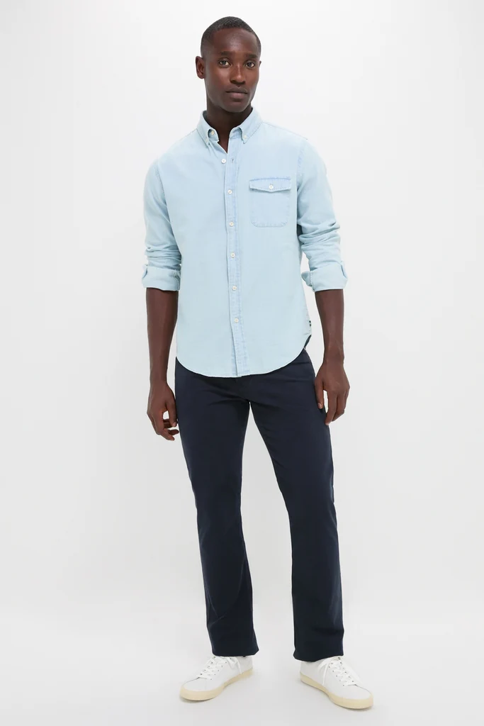 Light Blue Washed Denim Shirt - Image 3