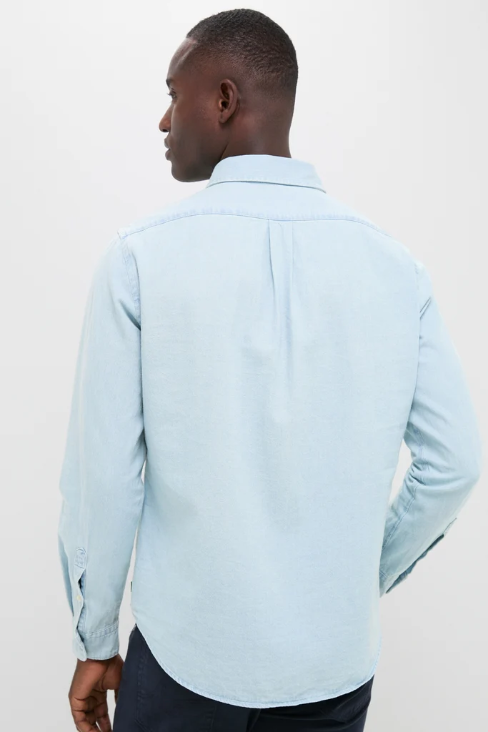Light Blue Washed Denim Shirt - Image 5