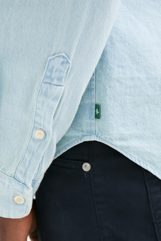 Light Blue Washed Denim Shirt - Image 7