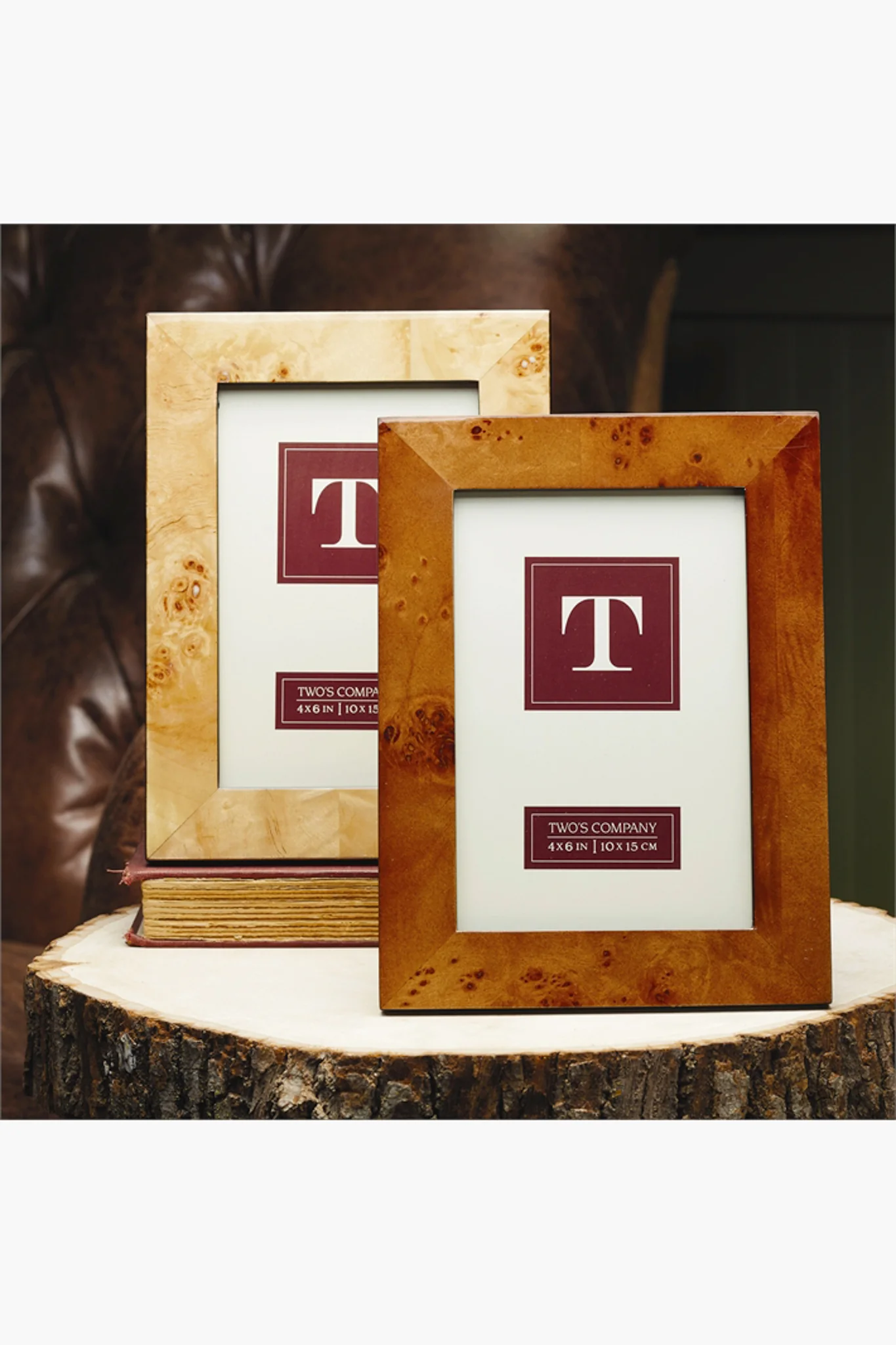 Light Brown Burled Wood 4x6 Picture Frame - Image 2