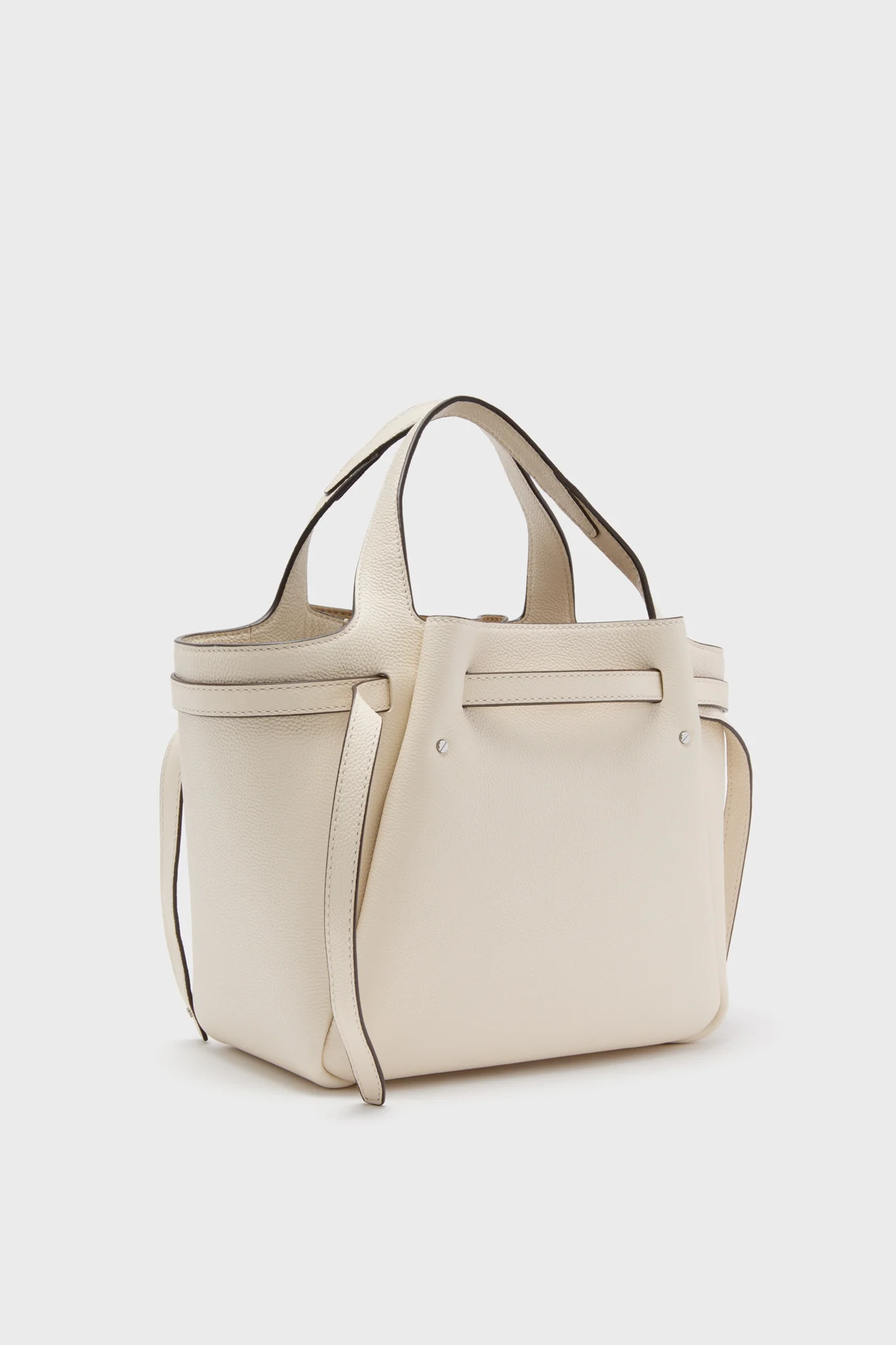 Light Cream Romy Pebbled Satchel - Image 5