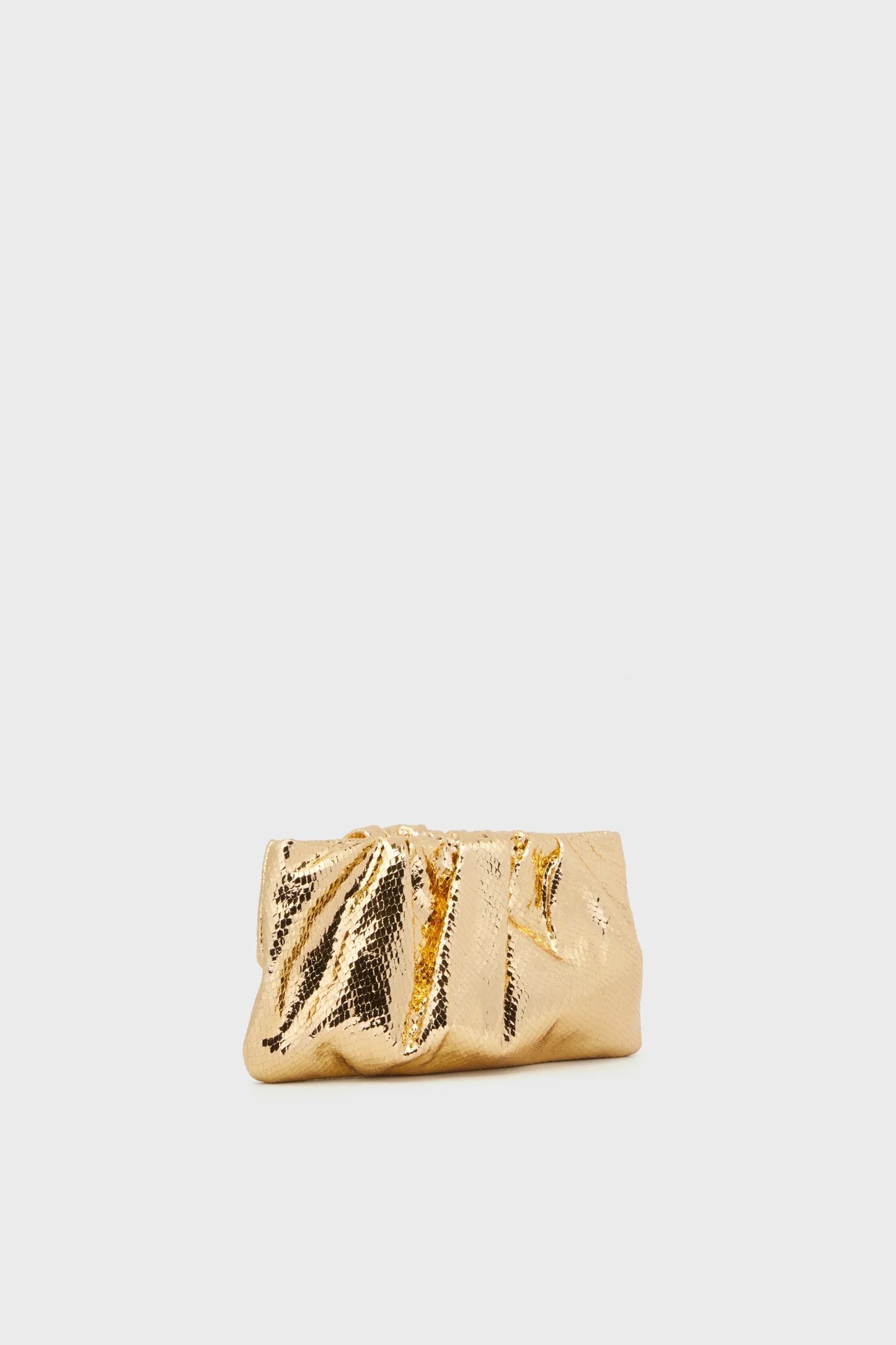 Light Gold Embossed Snake Serena Clutch - Image 5
