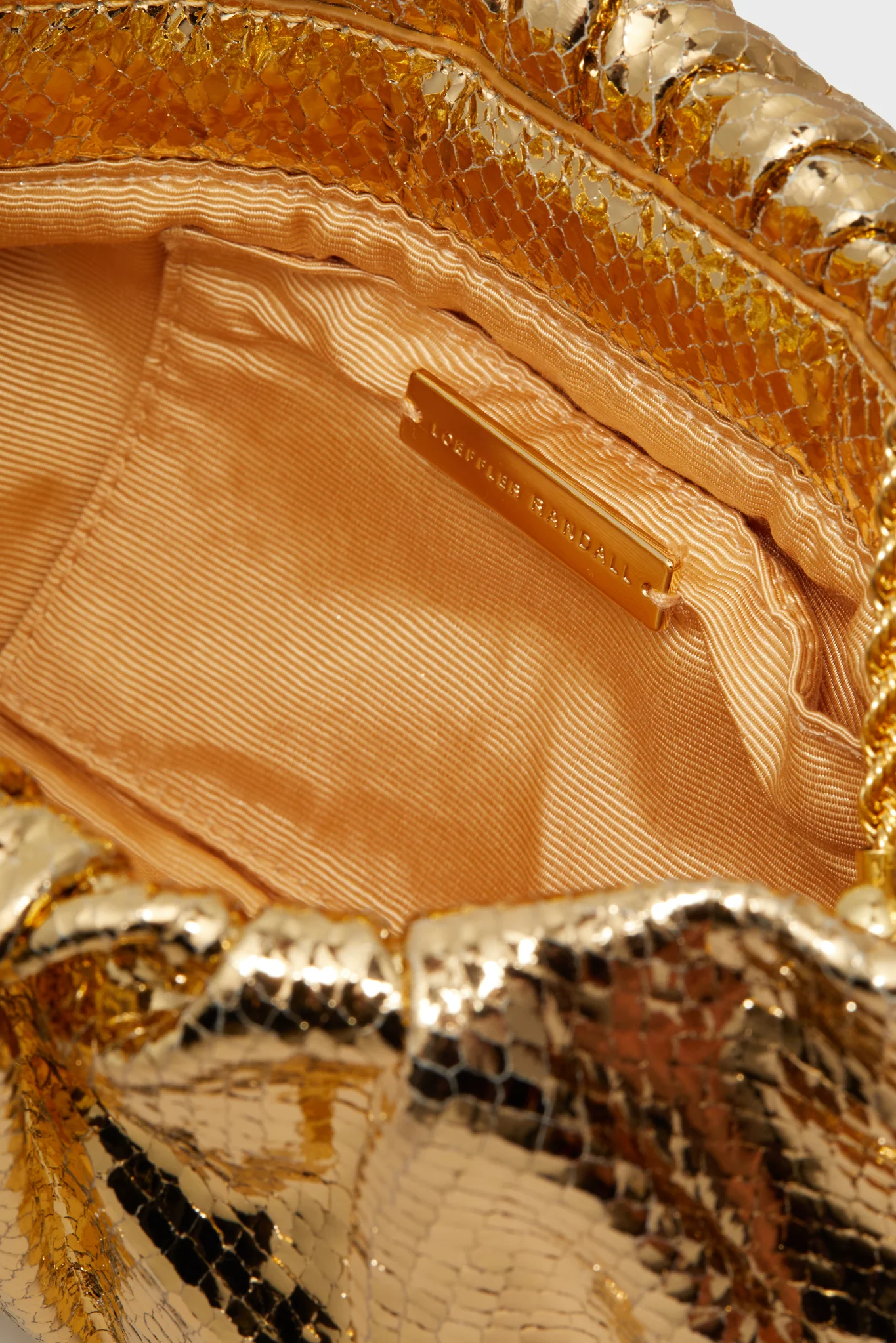 Light Gold Embossed Snake Serena Clutch - Image 6