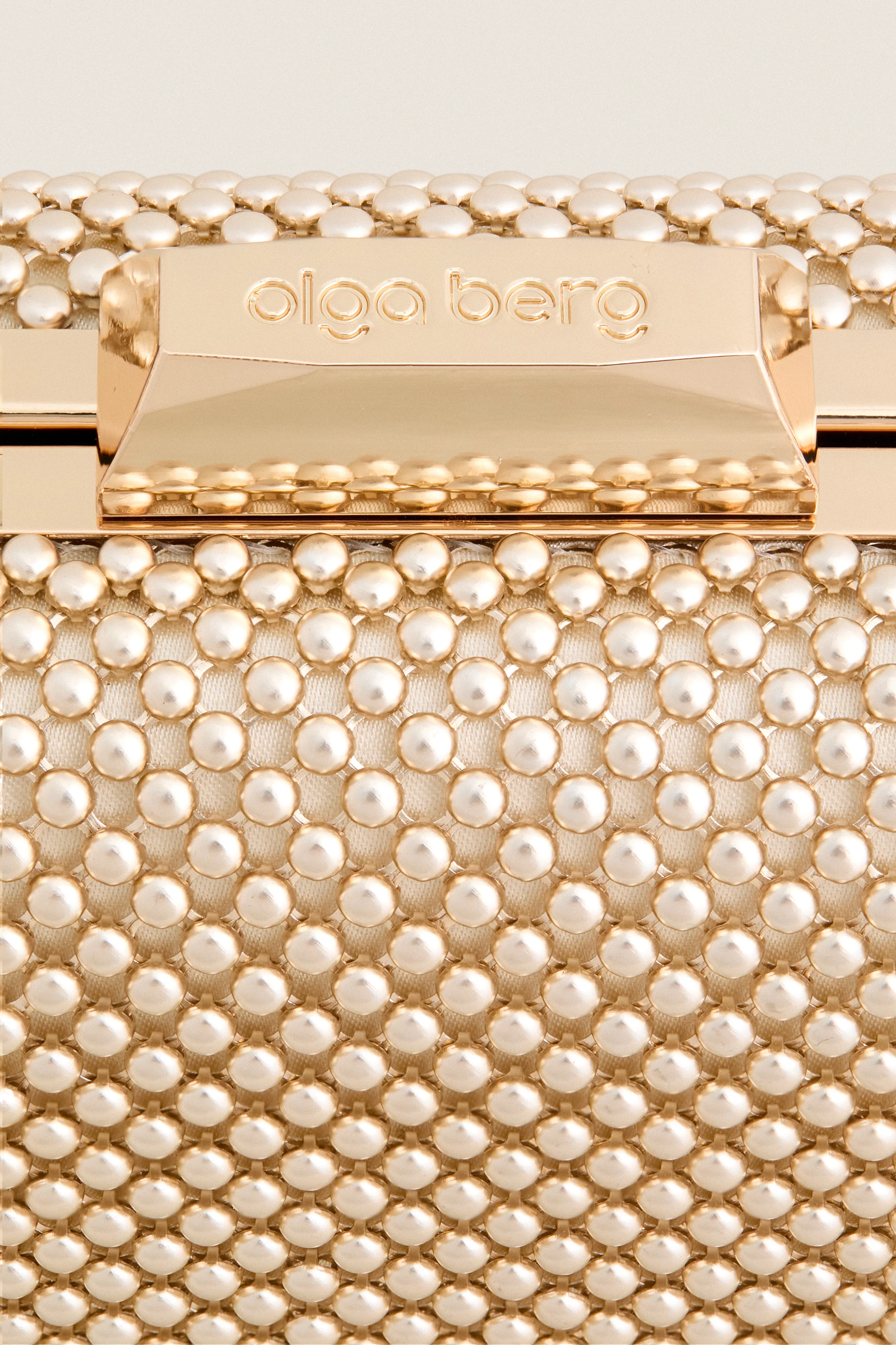 Light Gold Natasha Ball Mesh Clutch - Image 3