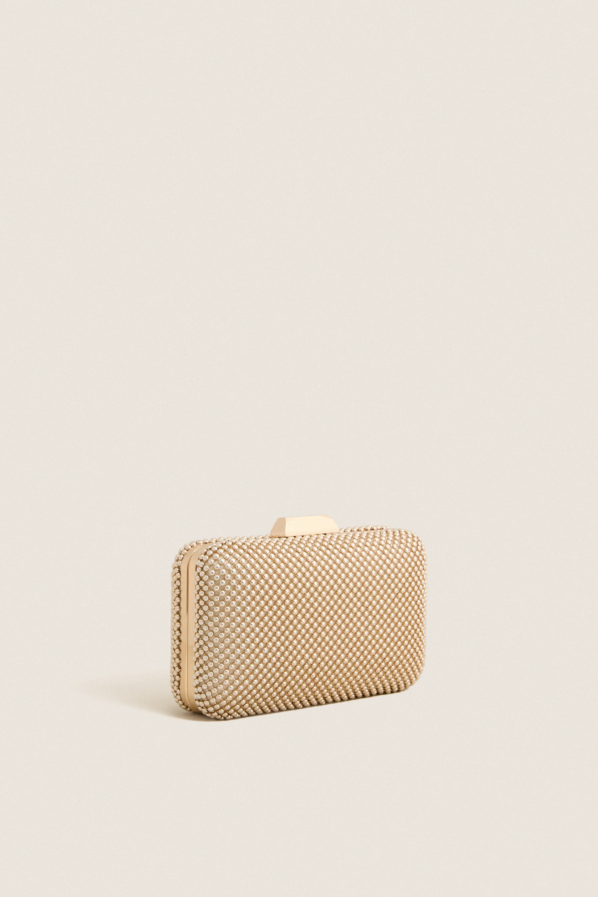 Light Gold Natasha Ball Mesh Clutch - Image 5