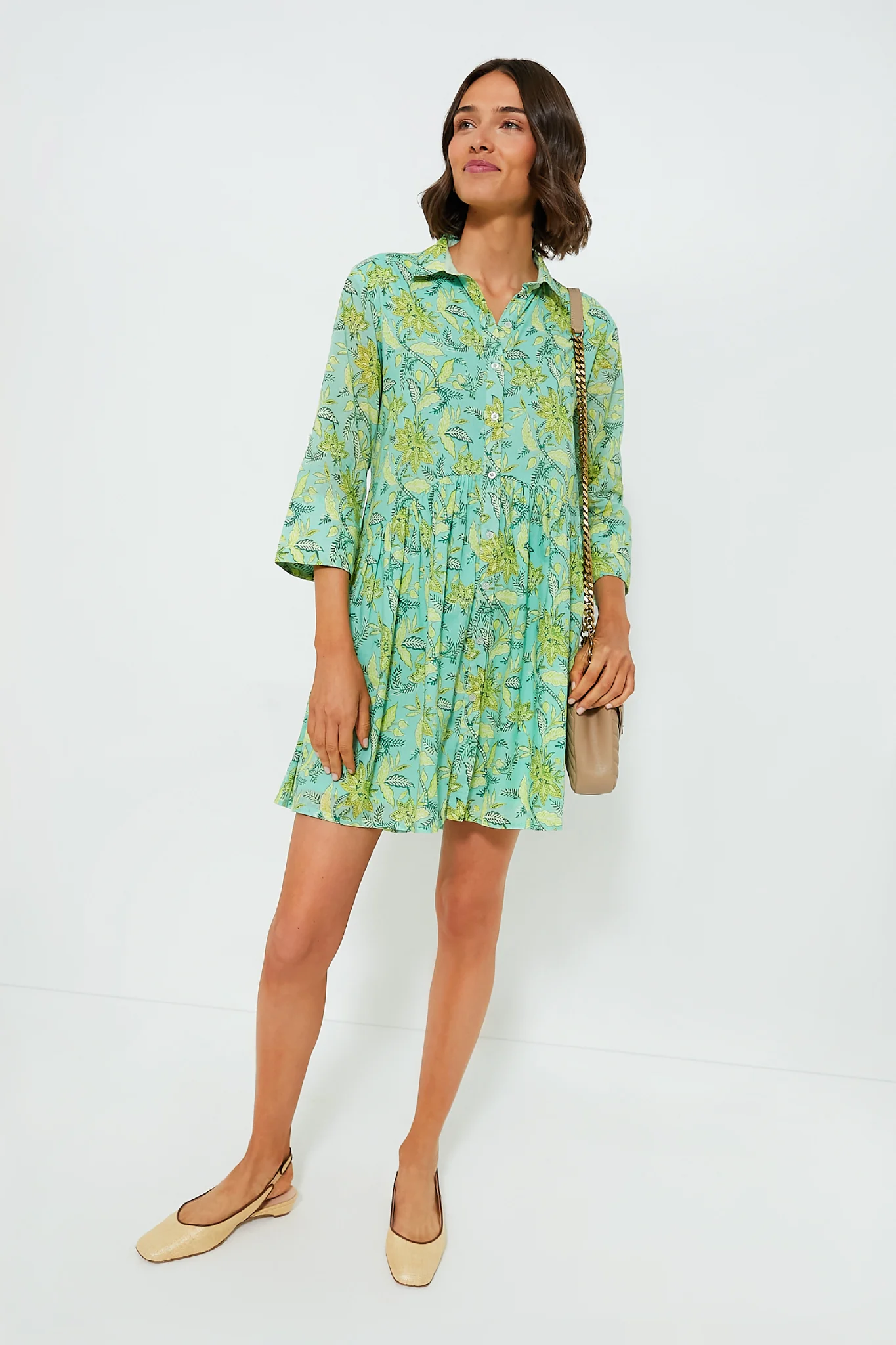 Light Green Tenango Deauville Short Dress - Image 2