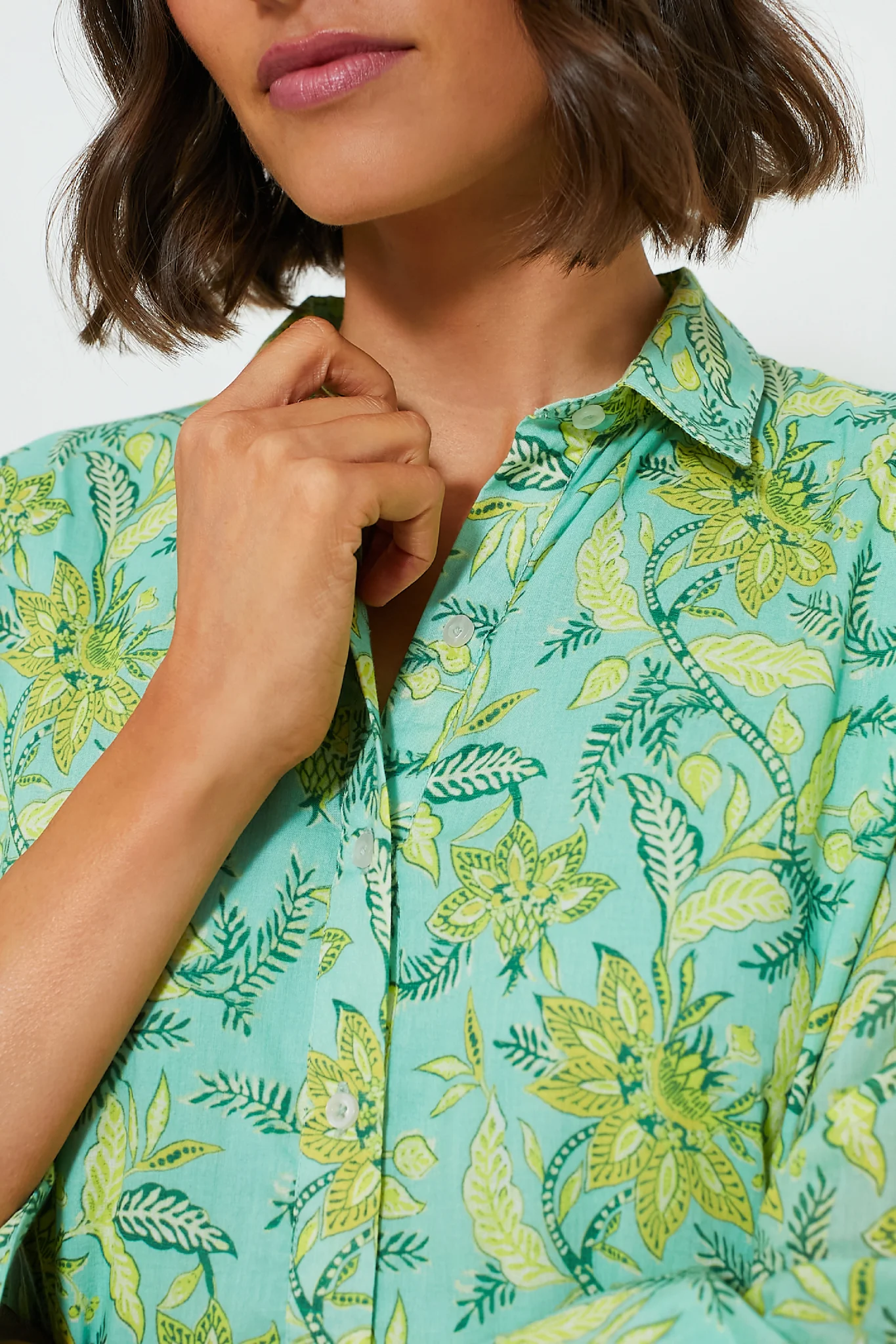 Light Green Tenango Deauville Short Dress - Image 5