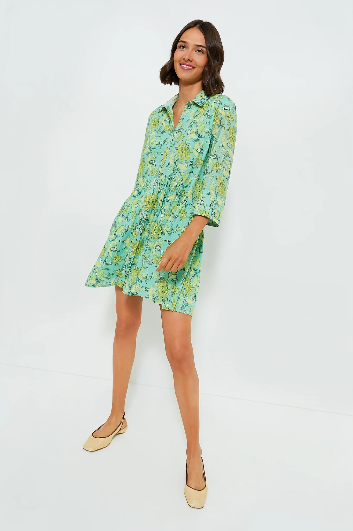 Light Green Tenango Deauville Short Dress - Image 6
