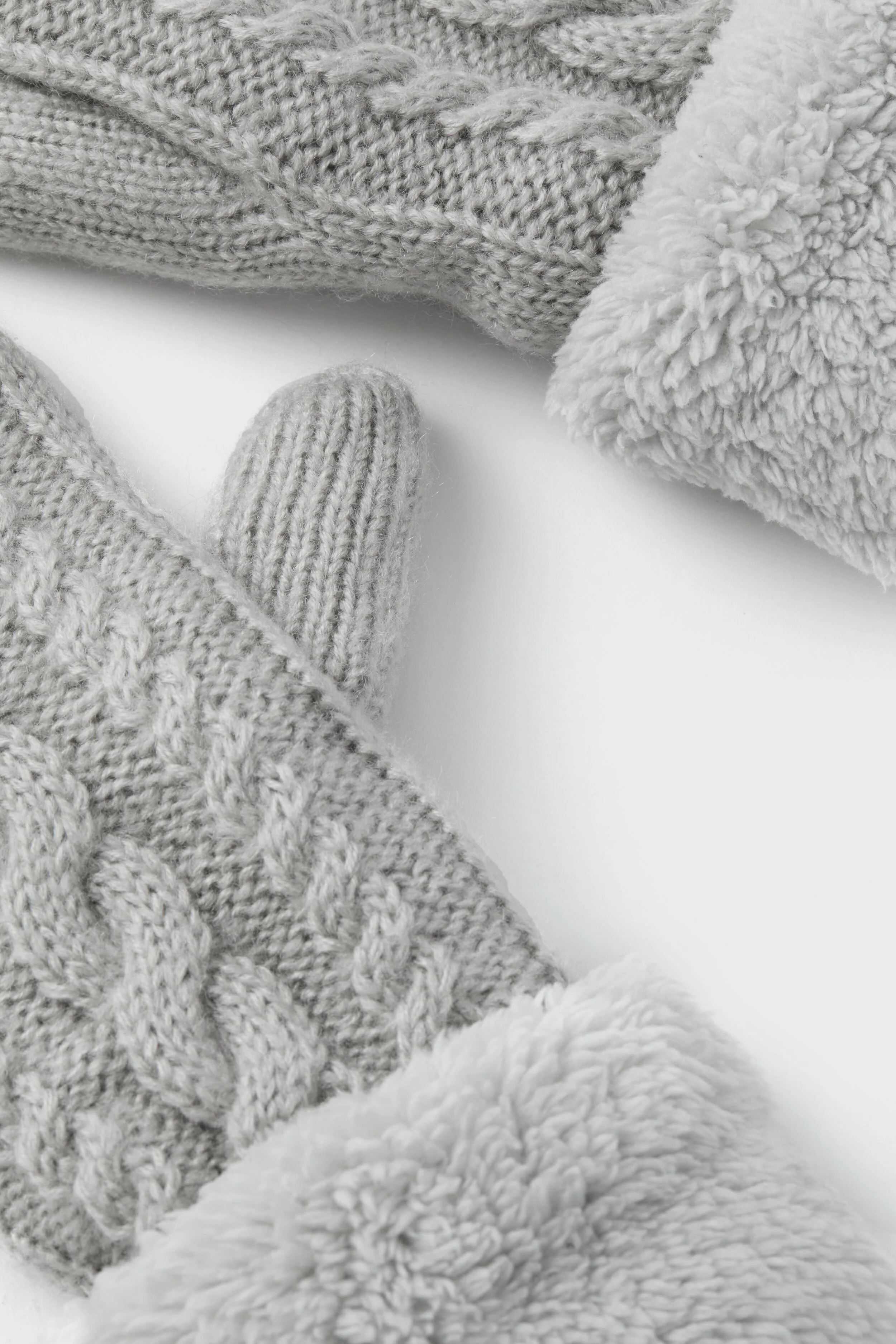 Light Grey Flurry Lined Mitten - Image 4