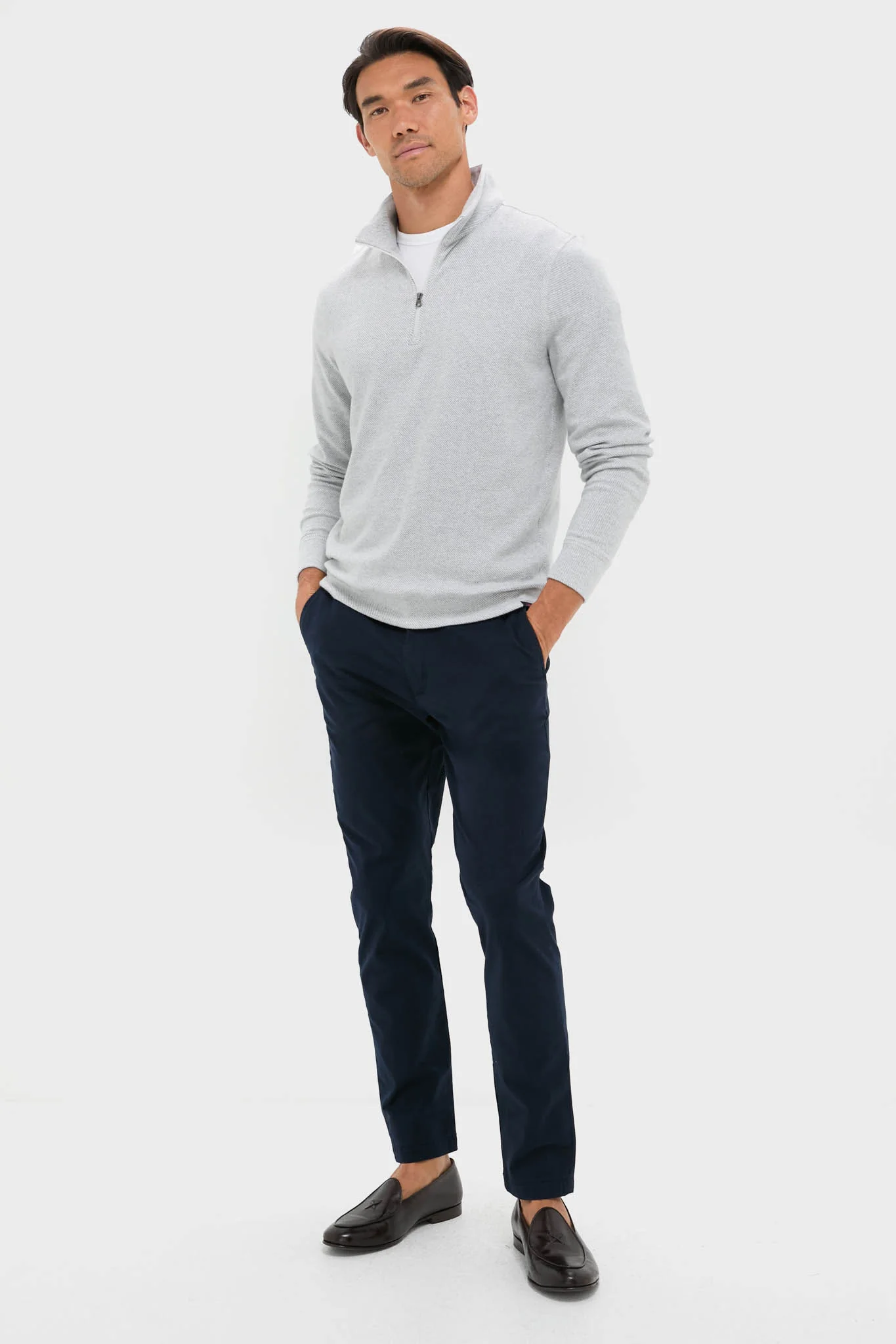 Light Heather Gray Legend Sweater Quarter Zip - Image 2
