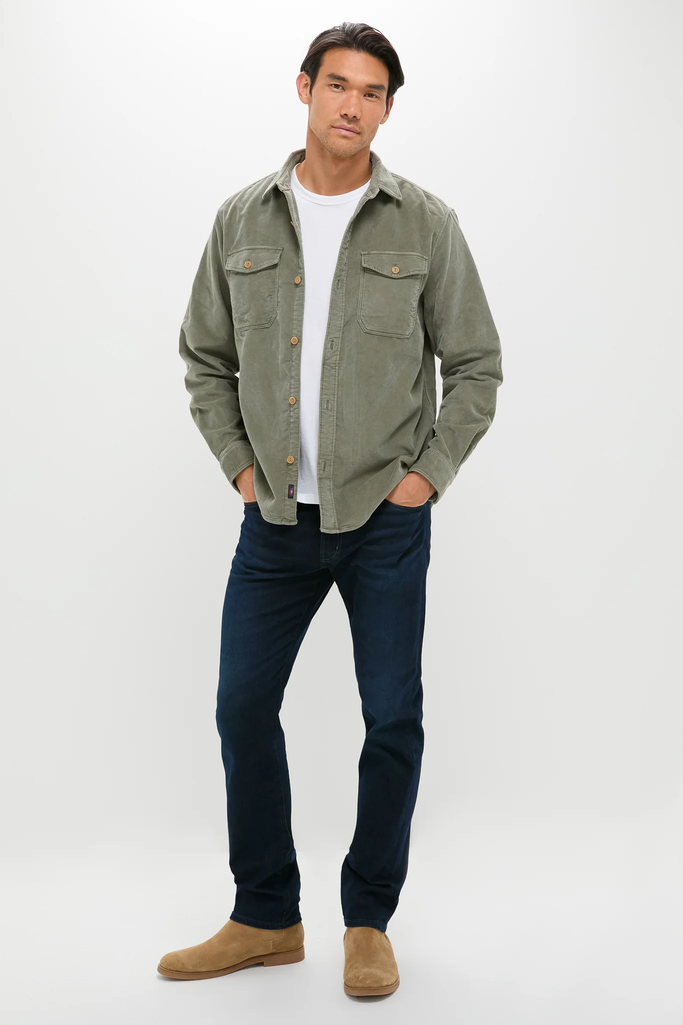 Light Pine Stretch Terry Work Shirt - Image 2