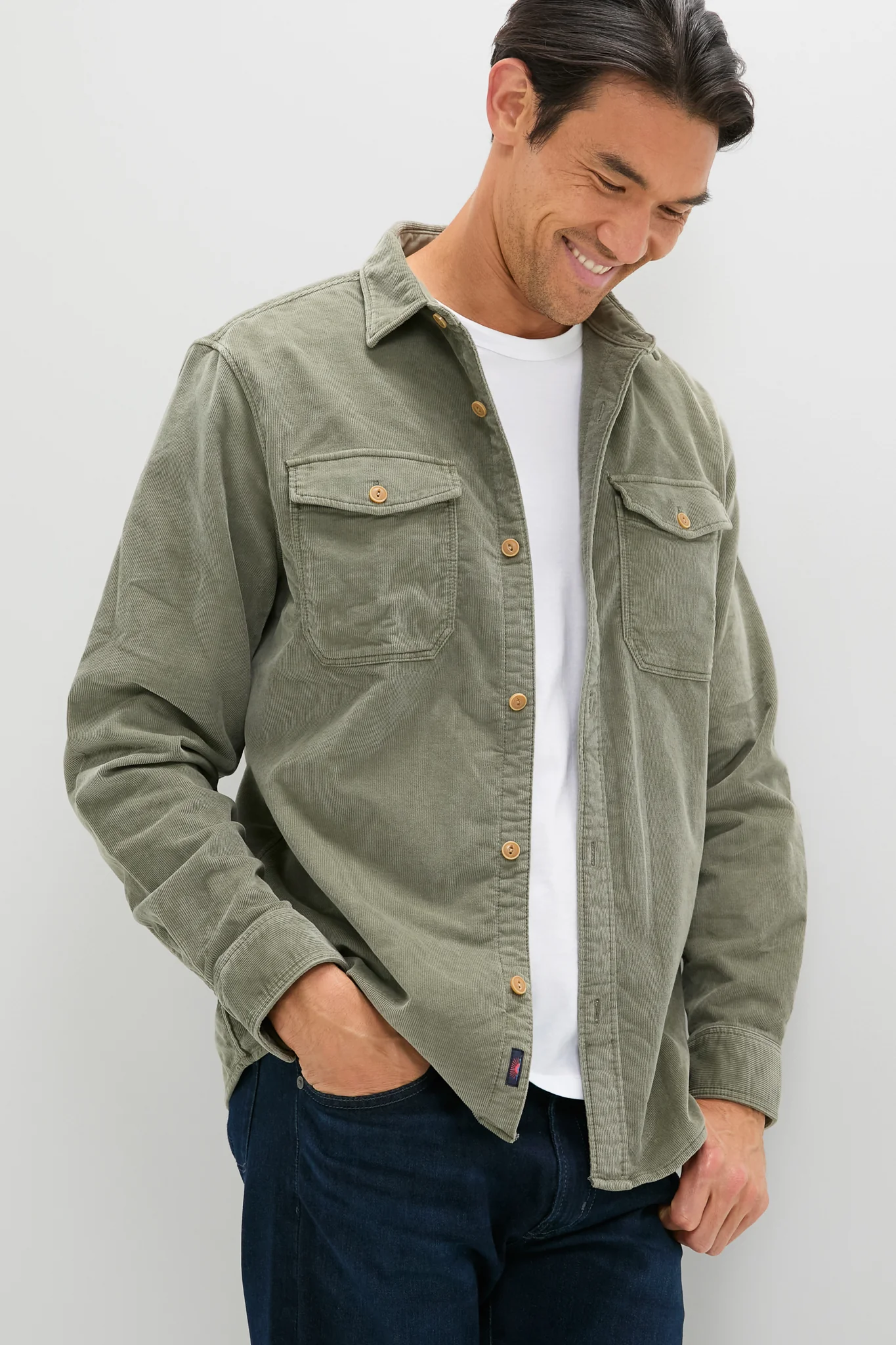 Light Pine Stretch Terry Work Shirt - Image 3