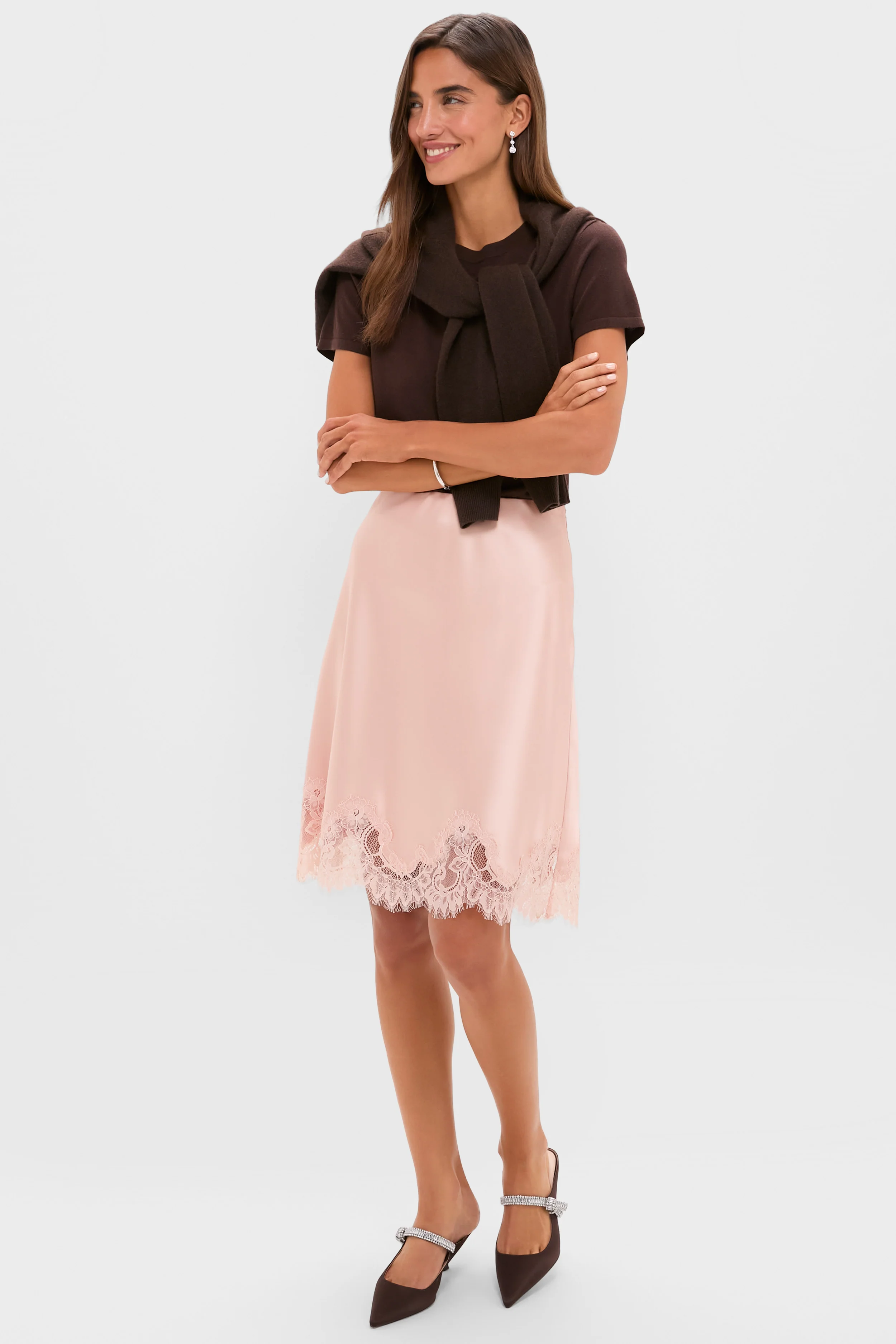 Light Pink Satin Mischa Slip Mini Skirt - Image 2